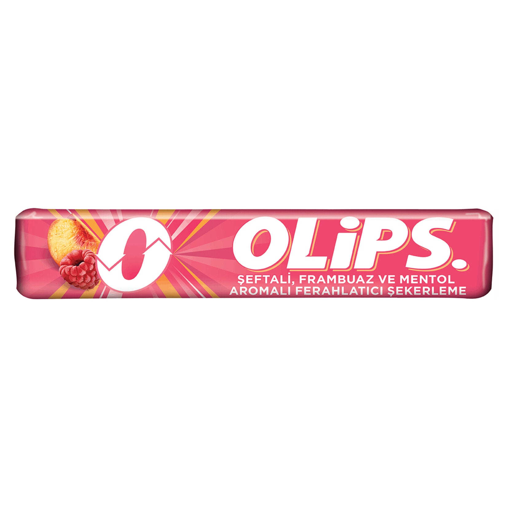 Experience a refreshing twist with Olips Peach Raspberry & Menthol Candy.