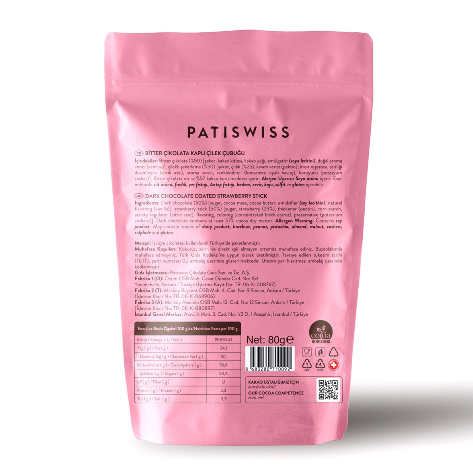 Enjoy the perfect balance of fruity sweetness and rich cocoa with Patiswiss Dark Chocolate Covered Strawberry Stick.