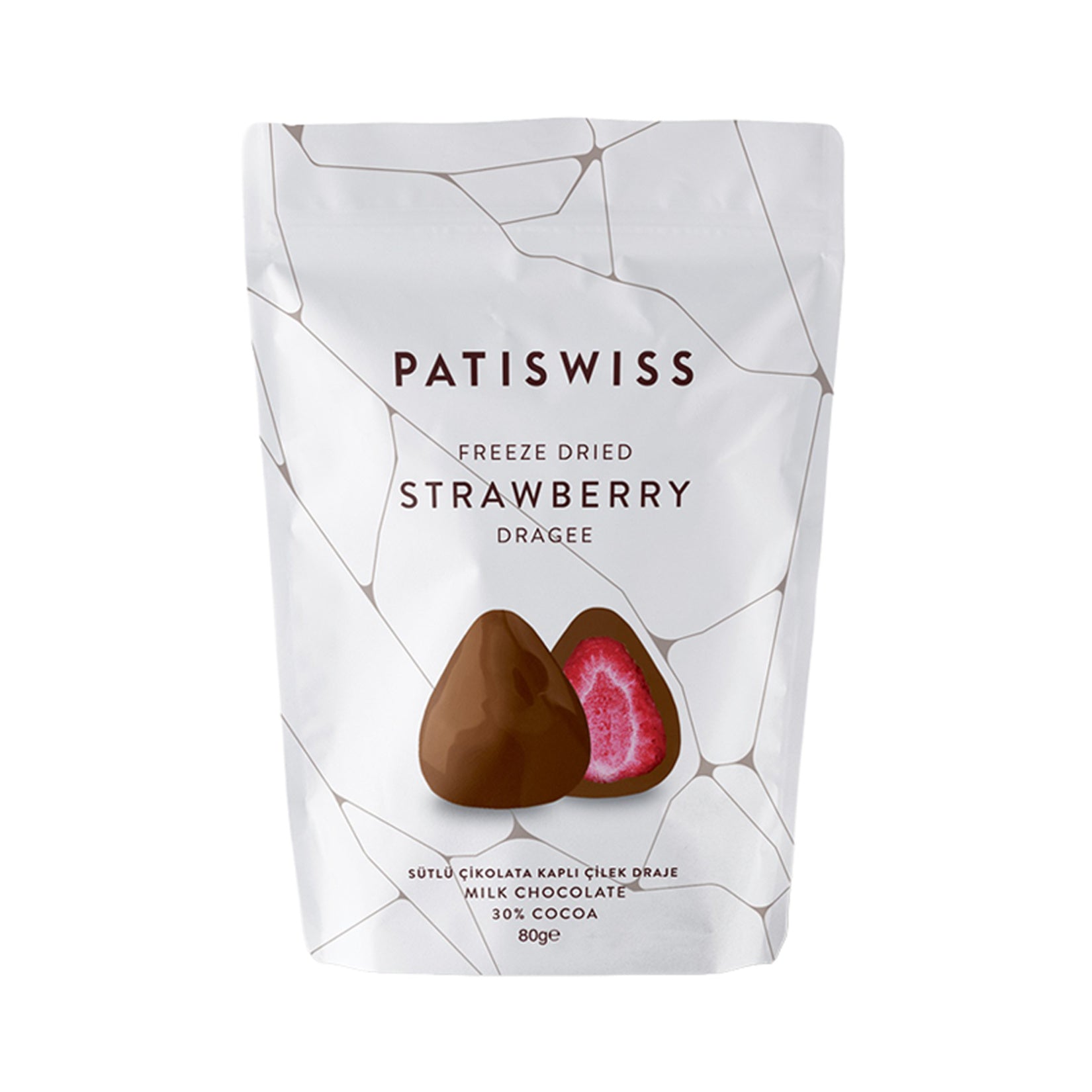 Discover the sweet harmony of rich milk chocolate and vibrant strawberries with Patiswiss Milk Chocolate Covered Strawberry Dragee.