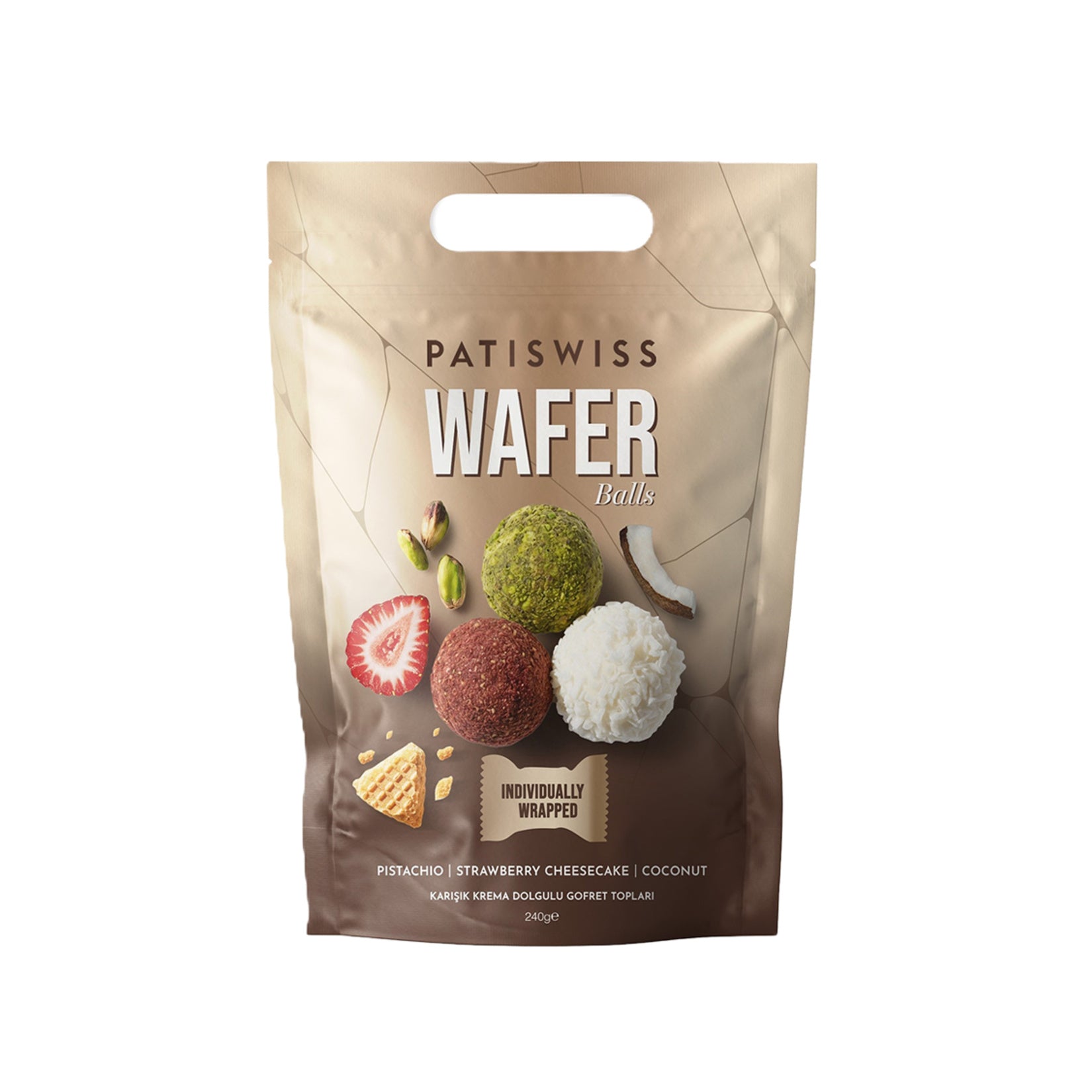 Patiswiss Mixed Cream Filled Wafer Balls bring together three delicious flavors in one elegant box.