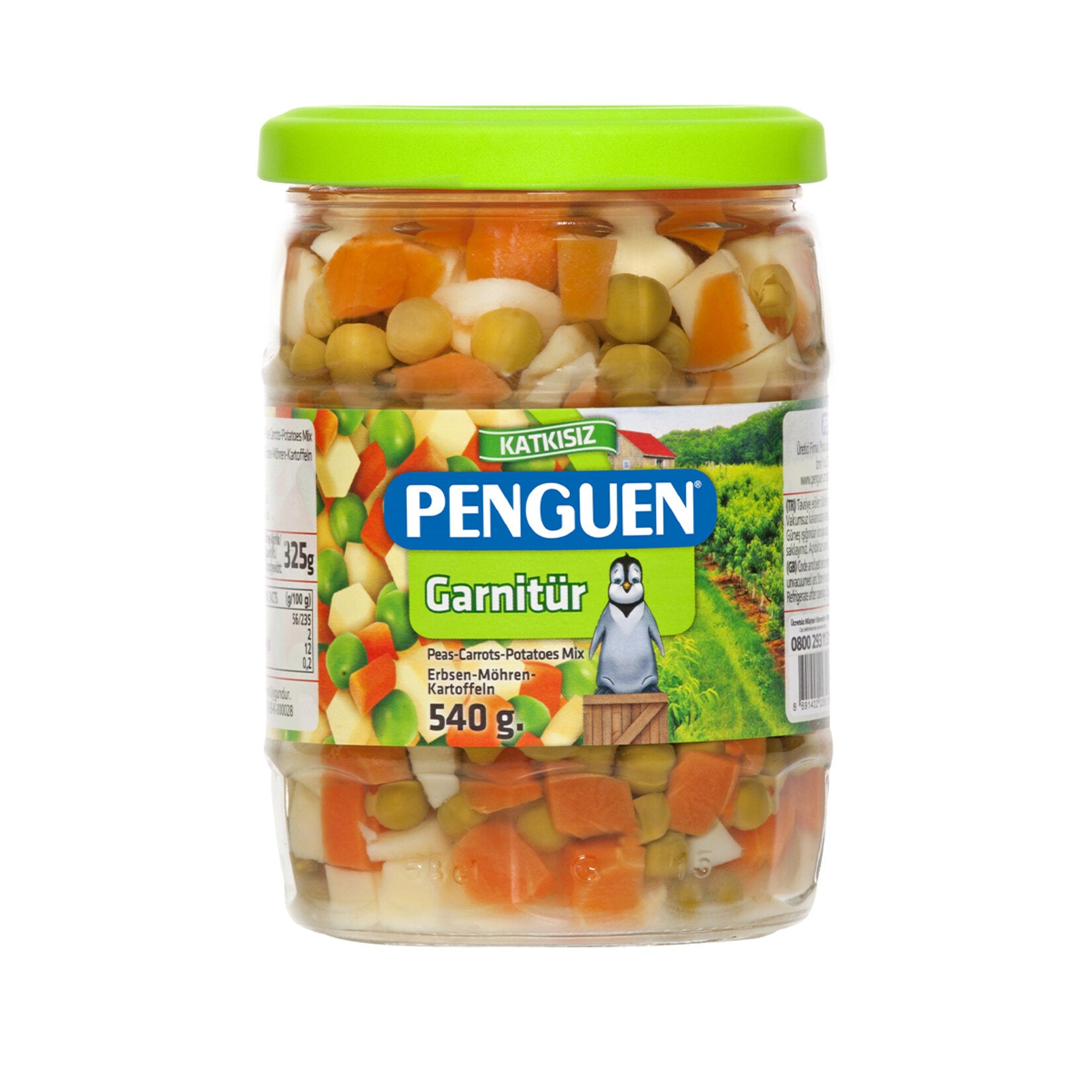 Penguen Garnitur Mixed Vegetables brings together a classic blend of peas, carrots, and potatoes in a convenient ready-to-use format.