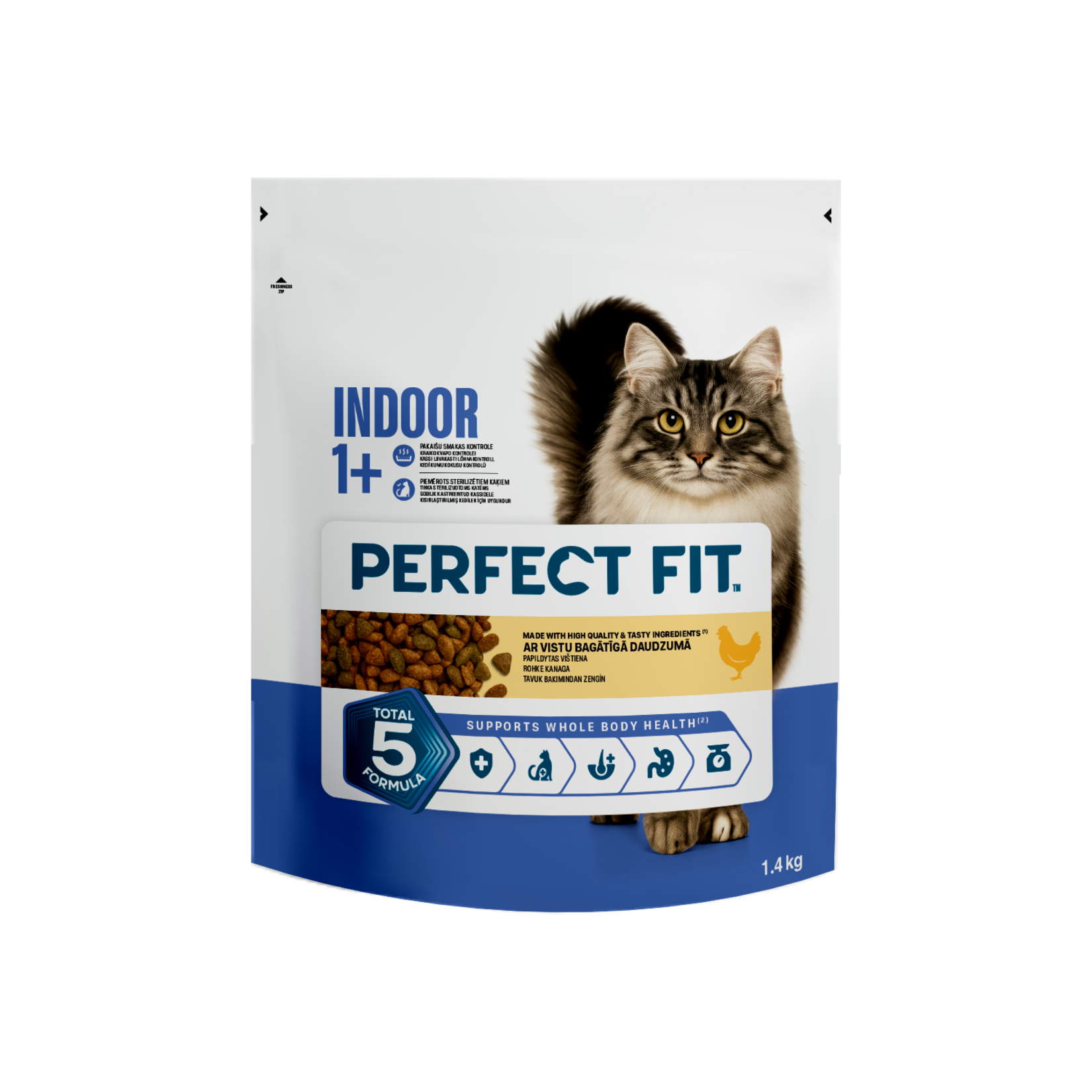 Perfect Fit Adult Chicken Dry Cat Food is specially formulated to support the daily nutritional needs of adult cats.