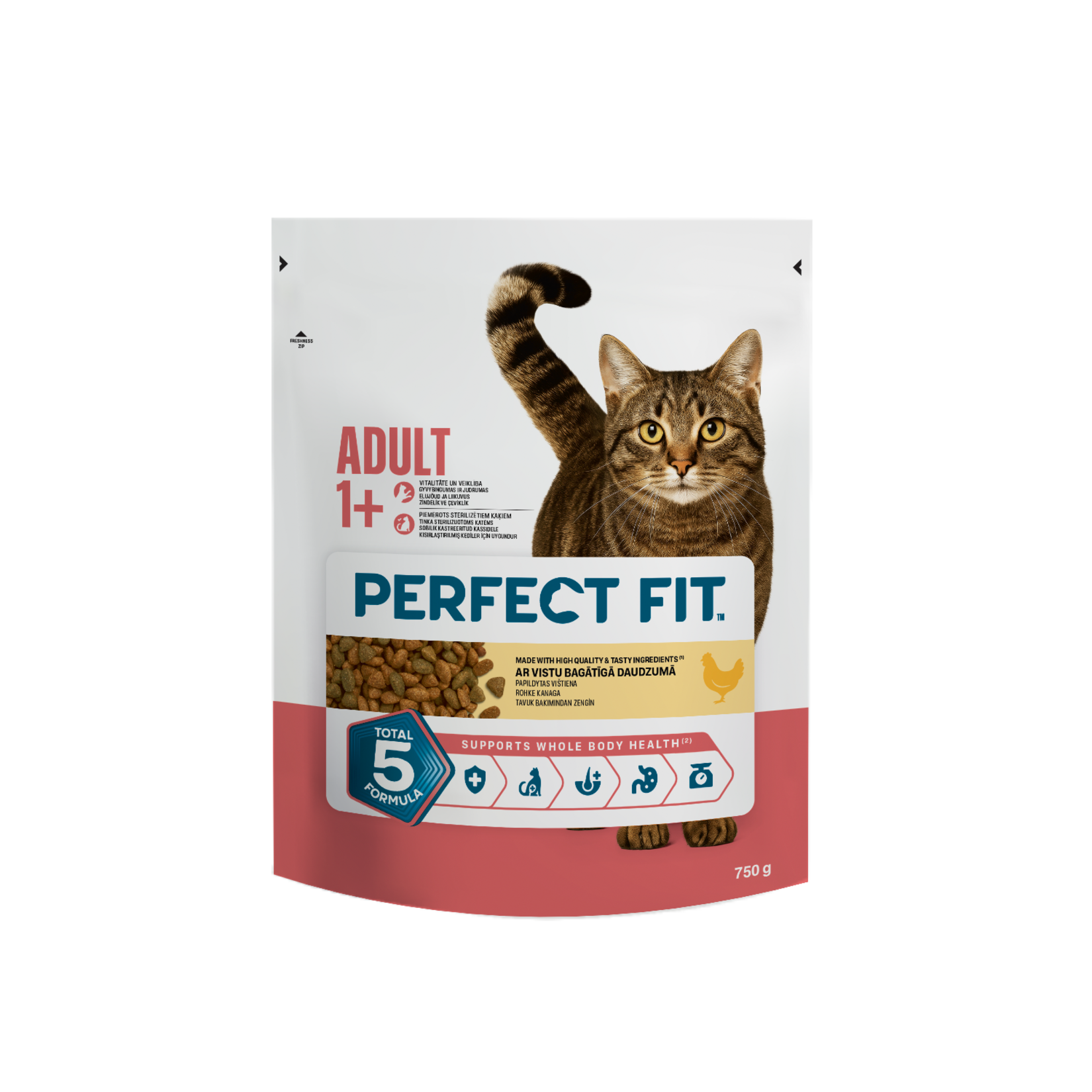 Perfect Fit Adult Chicken Dry Cat Food is specially formulated to help support the daily nutritional needs of adult cats.