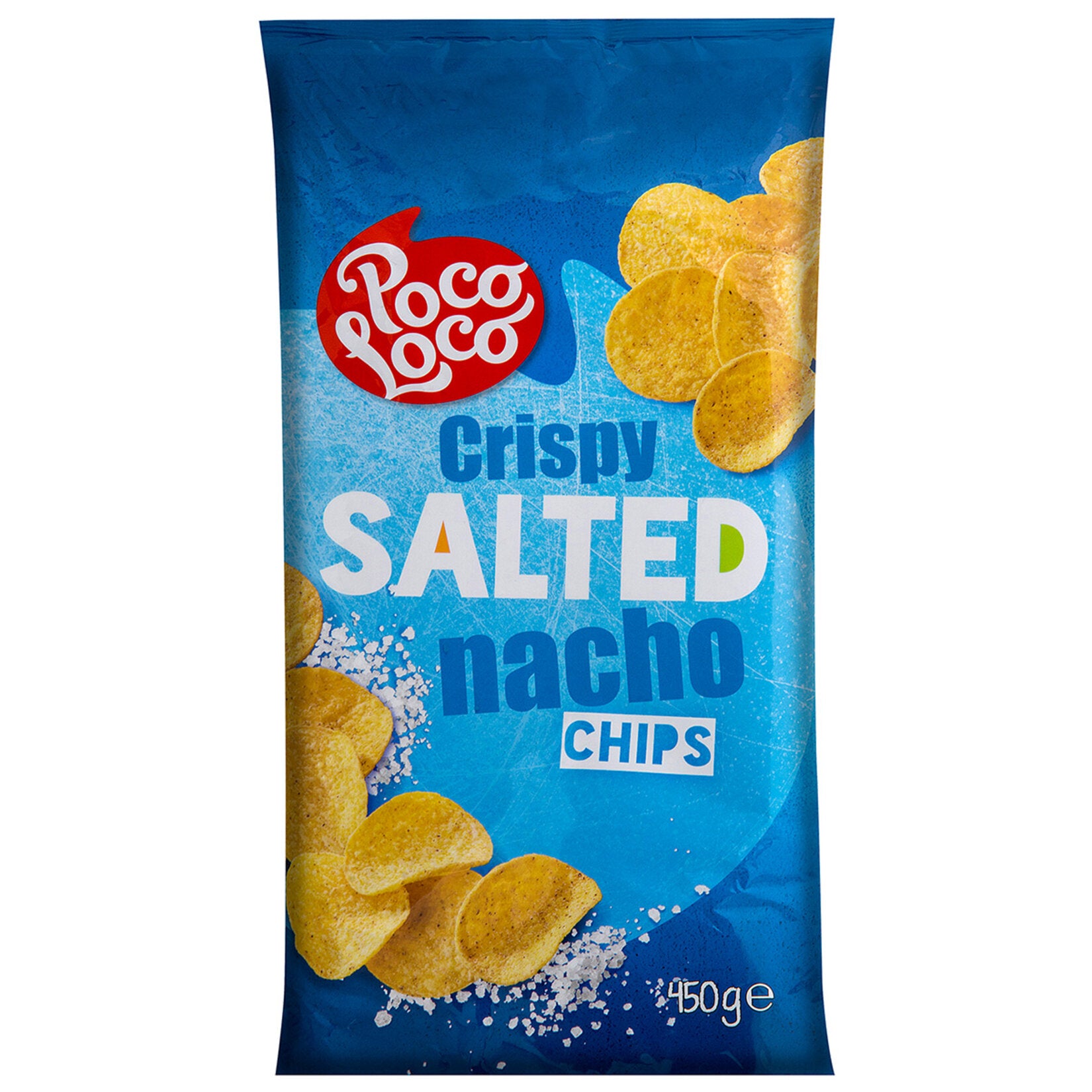 Crunch into the bold flavor of Pocoloco Round Nacho Chips, a deliciously crispy snack made from 74% corn flour and just a touch of salt.