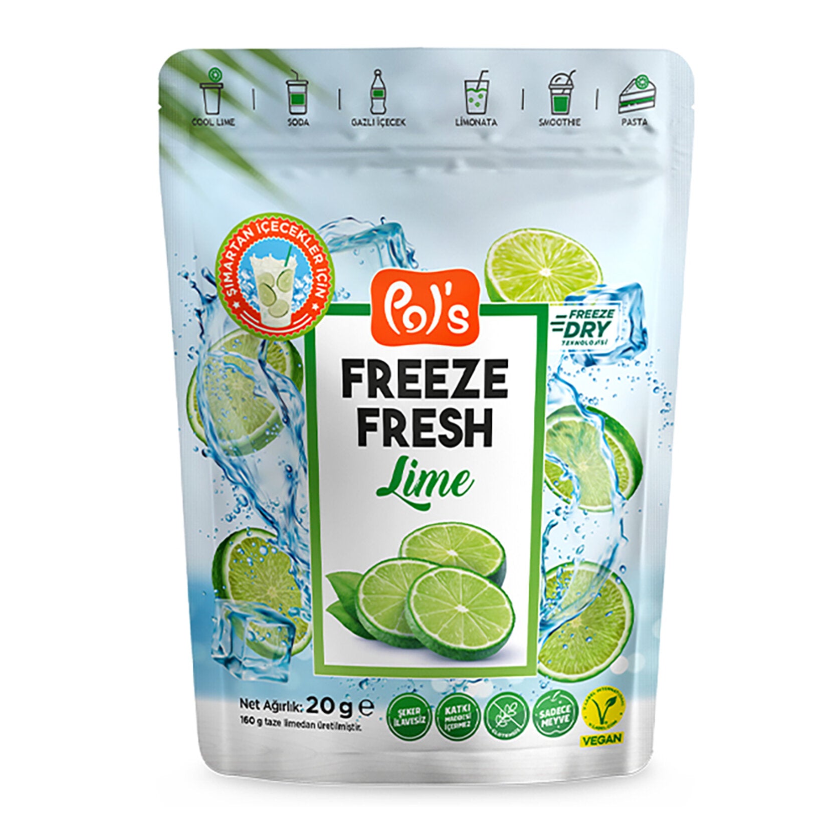 Experience the zesty burst of real lime with Pol's Freeze Fresh Lime, a crisp and flavorful snack made from 100% natural limes.