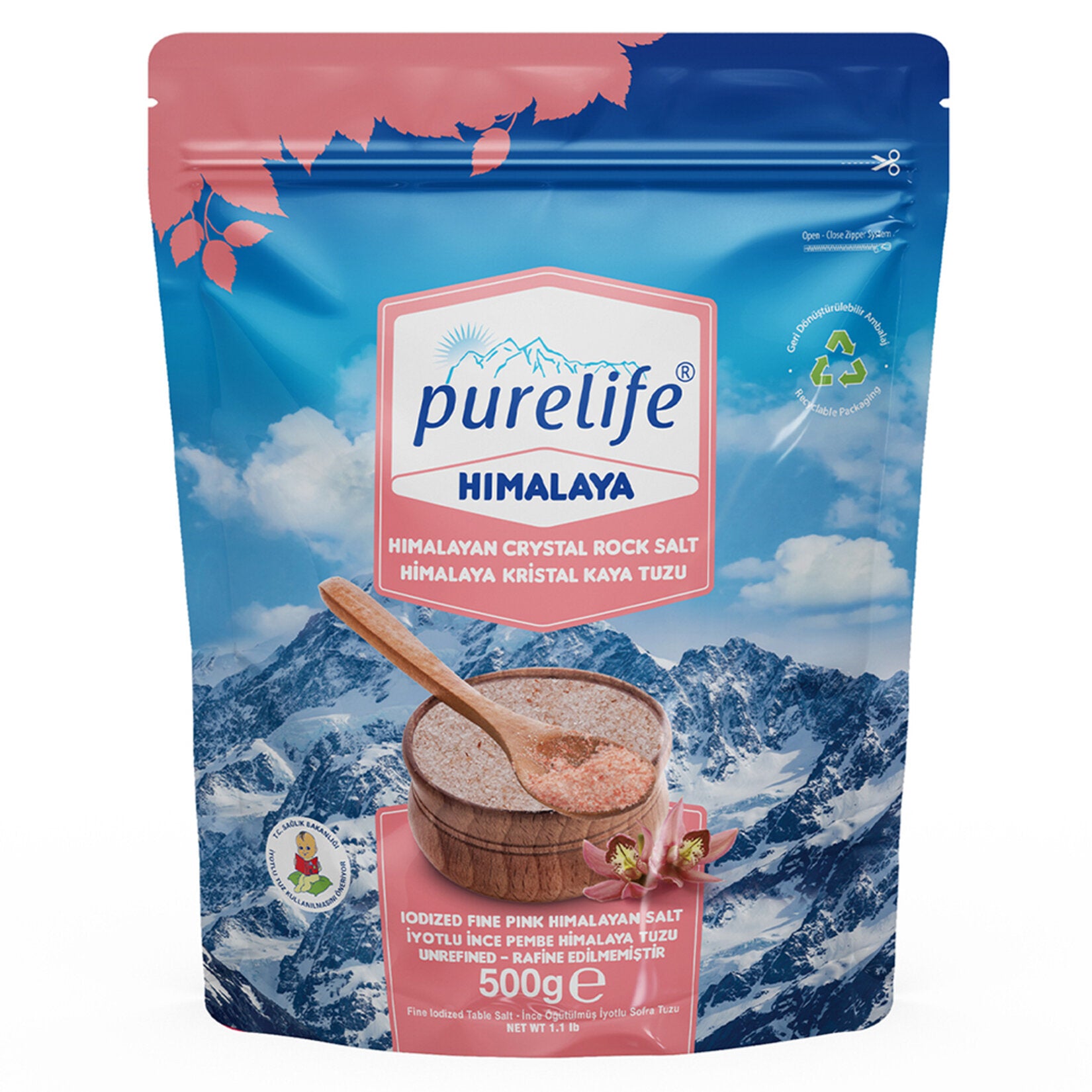 Purelife Himalaya Pink Iodized Fine Salt is a high-quality, finely ground pink rock salt sourced from the Himalayan region and enriched with iodine for daily nutritional balance.