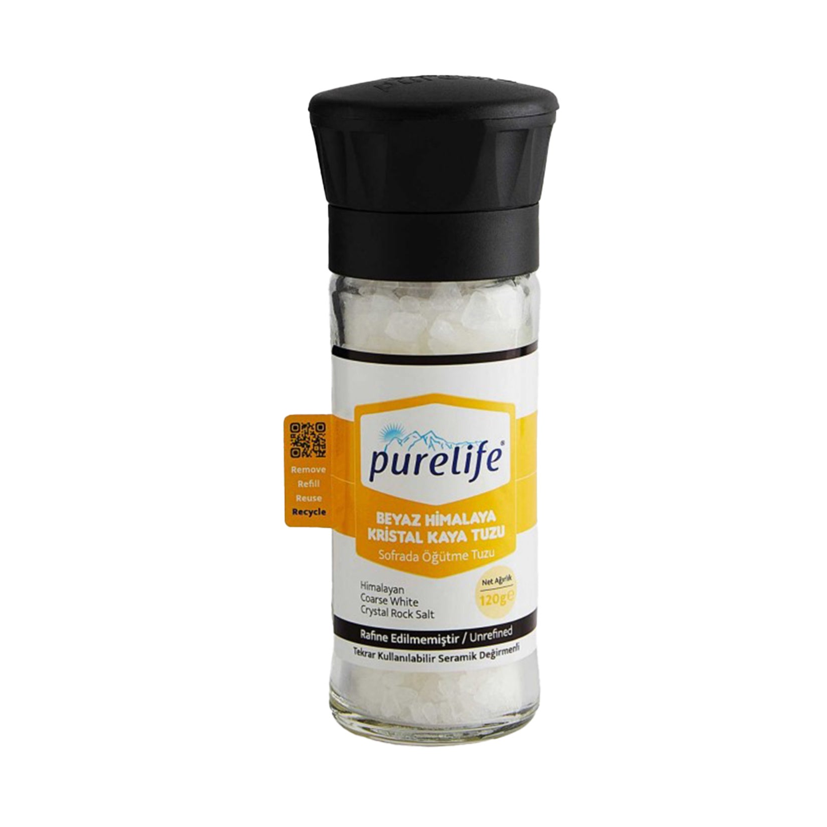 Purelife White Himalayan Crystal Rock Salt Grinder brings clean, mineral-rich flavor straight to your table.