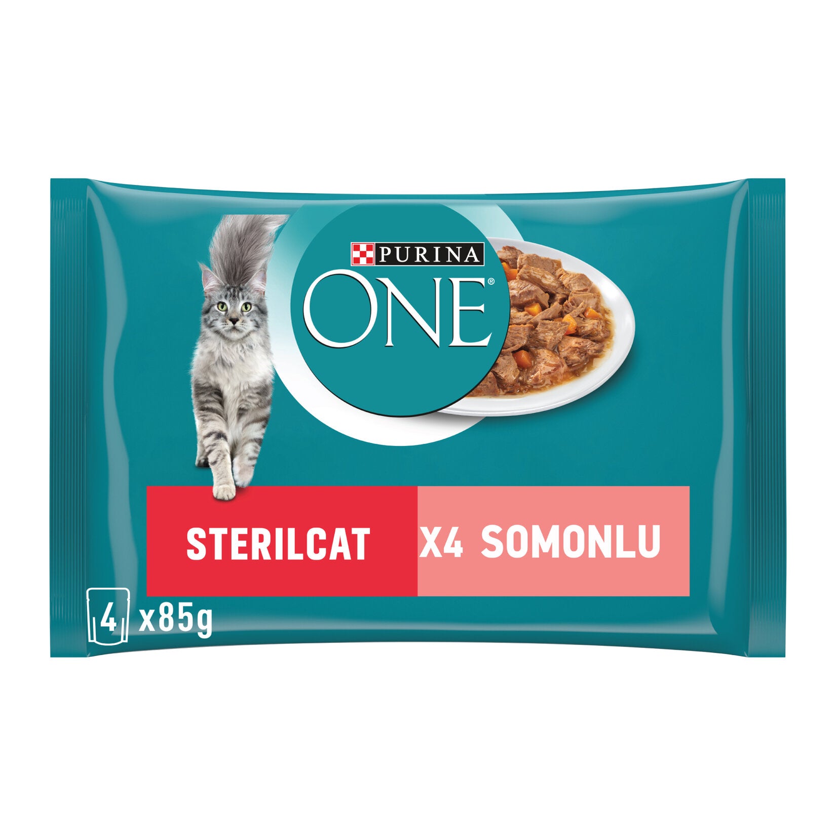 Purina One Sterilized Cat Food Salmon & Carrot is specially formulated for adult cats that have been spayed or neutered.