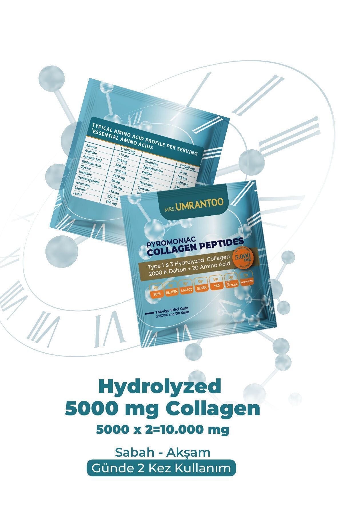 PYROMONIAC Collagen Peptides provides 100% pure hydrolyzed Collagen Type 1 and Type 3 in convenient single-use sachets.