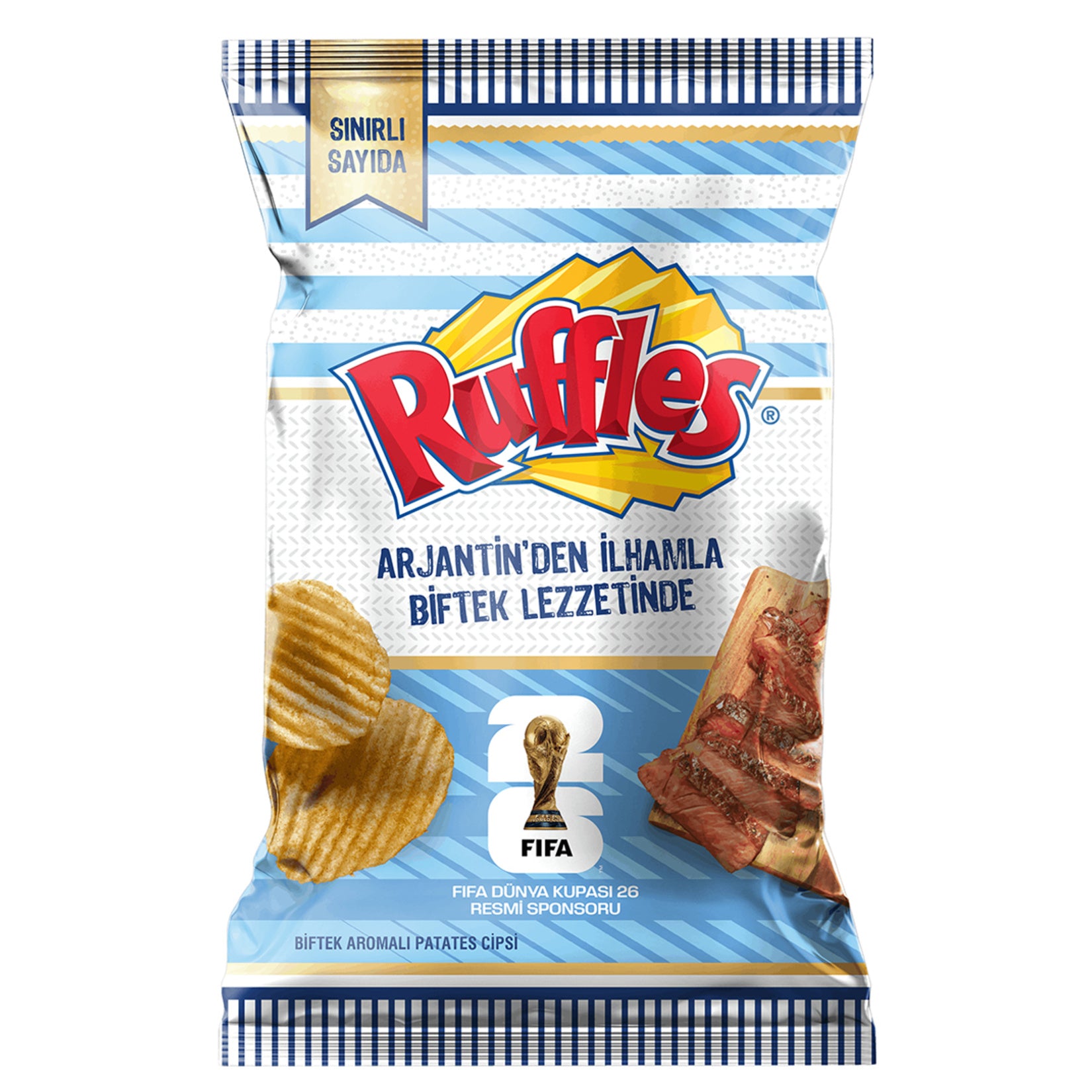 Bring bold South American taste to your snack time with Ruffles Argentinian Inspired Steak Flavor Potato Chips.