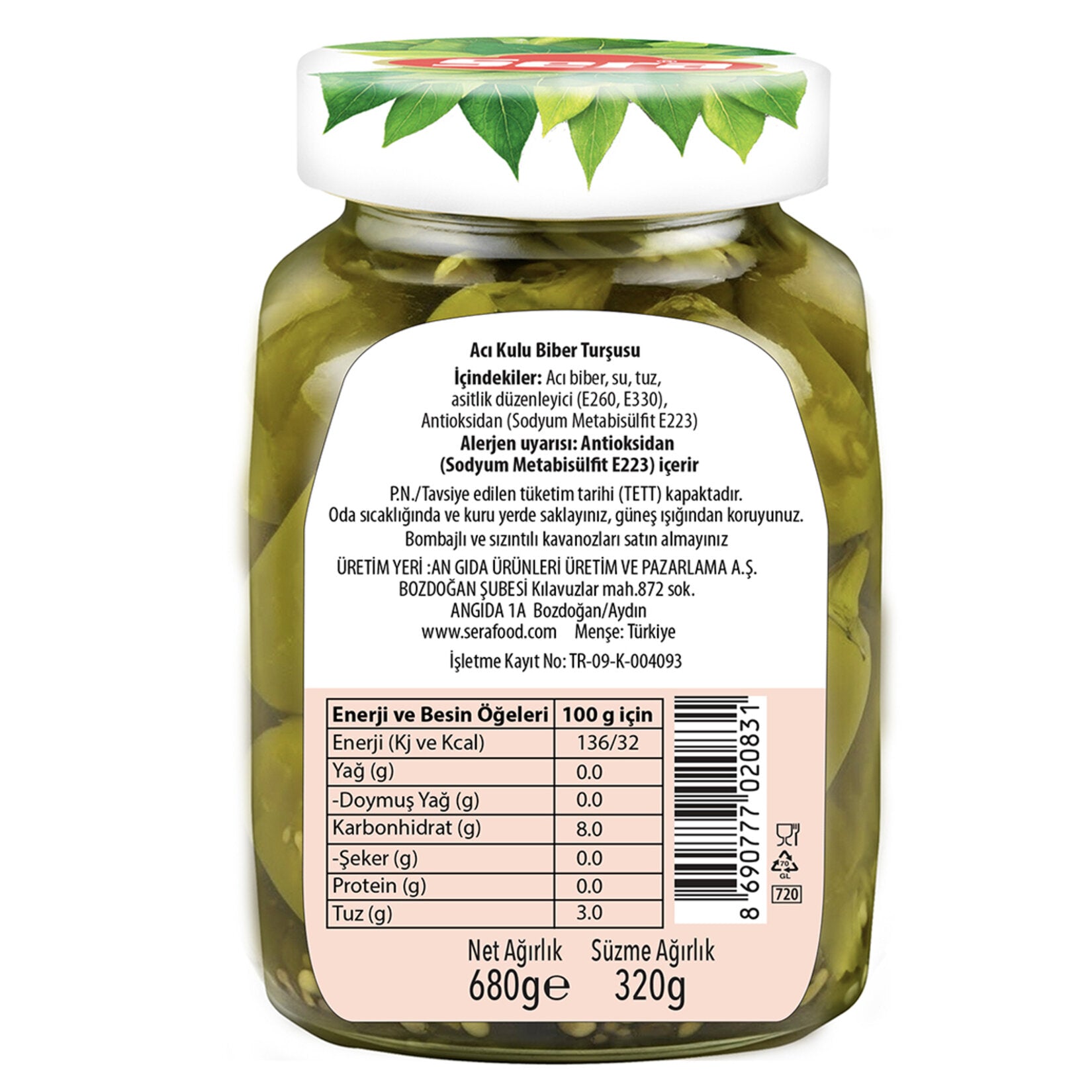 Sera Aci Kulu Pepper Pickles bring the bold heat of traditional Turkish pickling to your table.