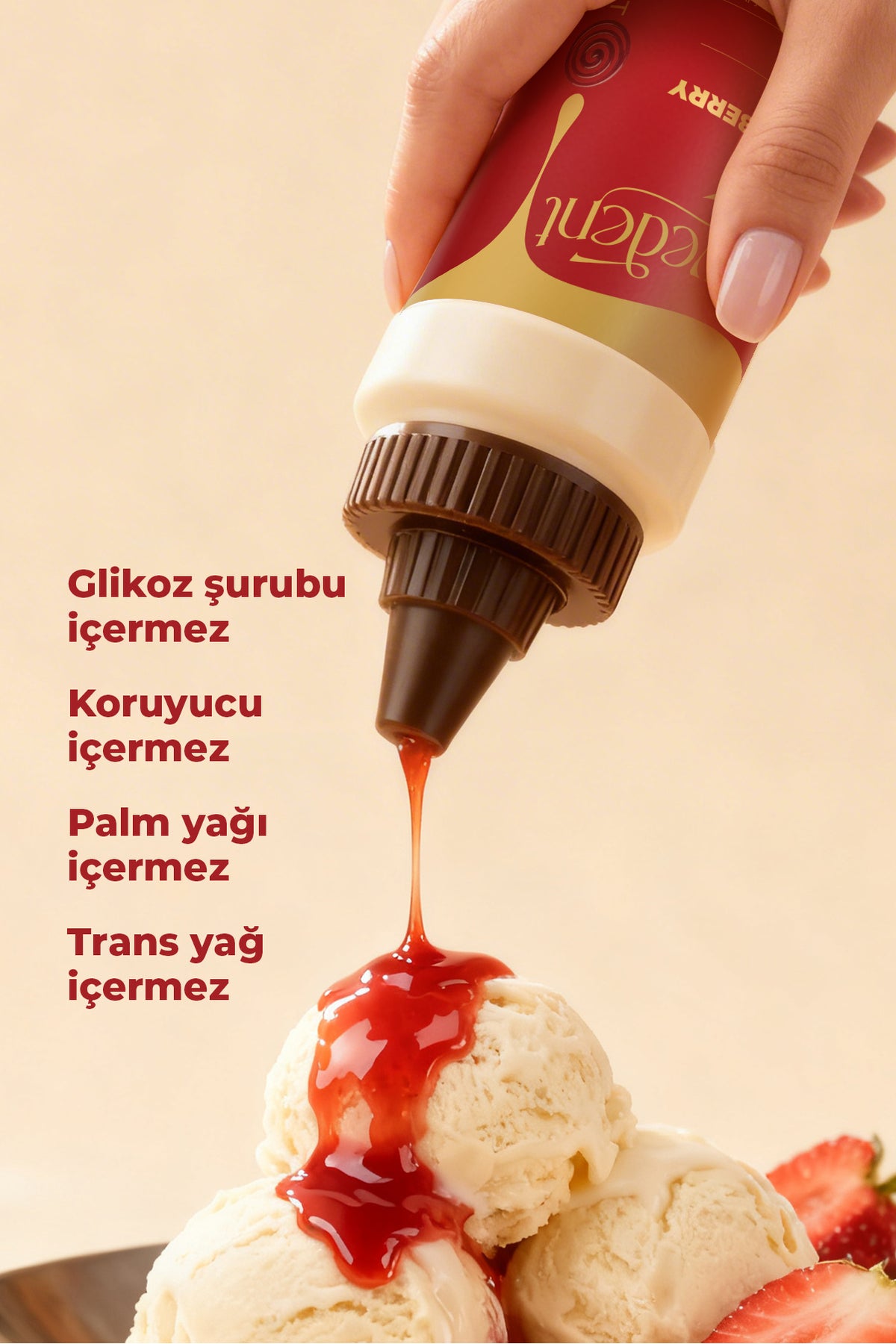 Enjoy the vibrant taste of real fruit with Swedent Gourmet Series Ruby Strawberry Flavored Sauce.