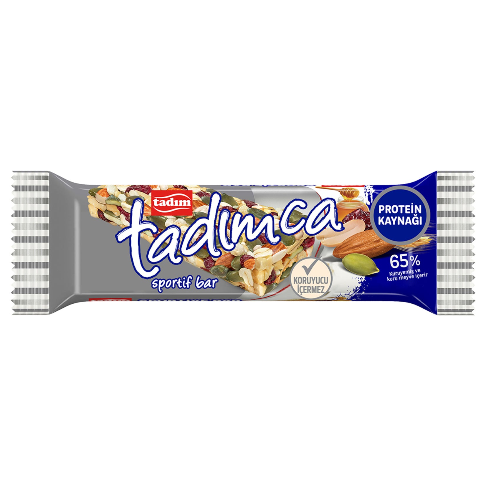 Tadim Bar Sportif is a delicious and nutritious snack bar packed with a blend of roasted peanuts, al