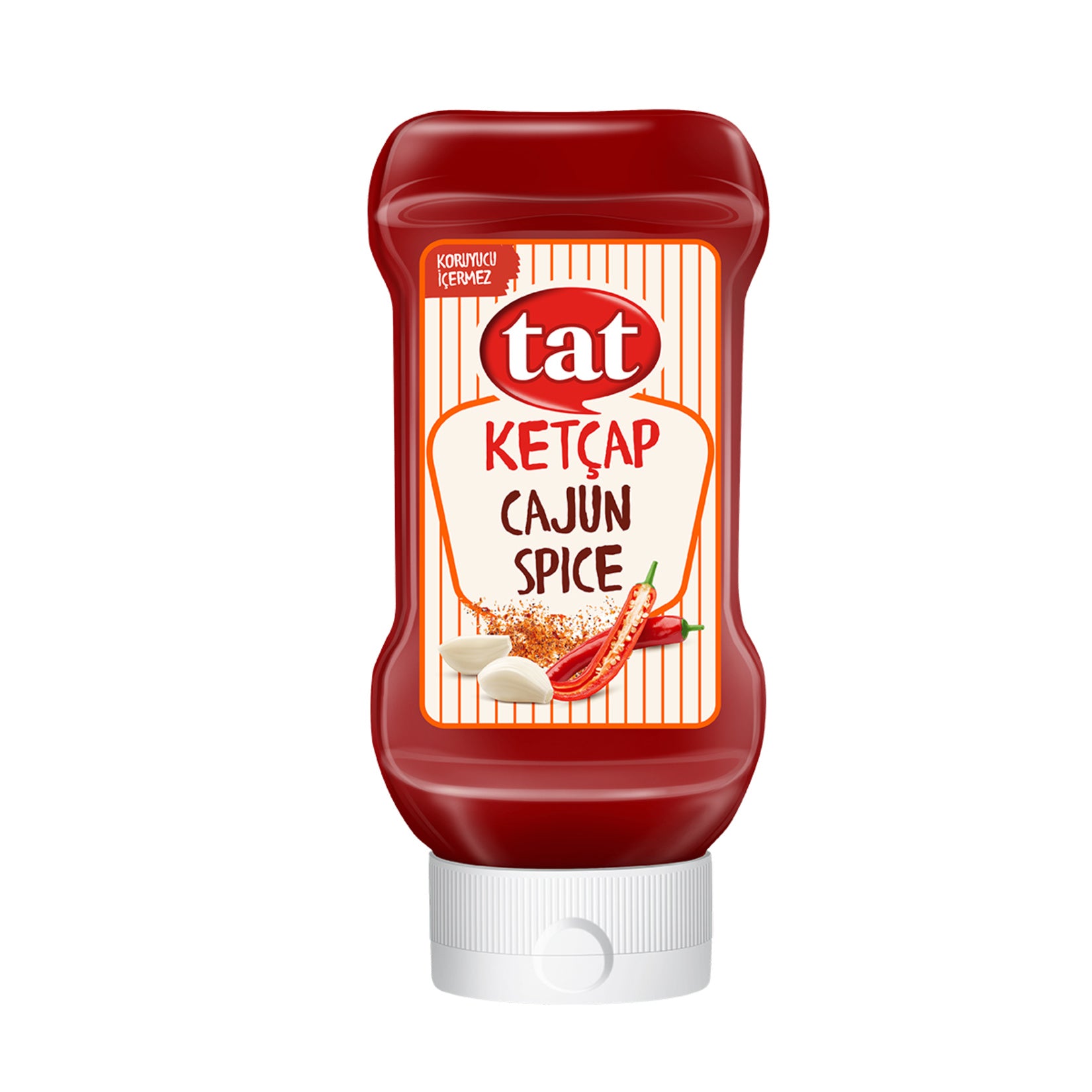 Add bold flavor to your meals with Tat Cajun Spice Ketchup, a rich tomato ketchup blended with a special Cajun spice mix.