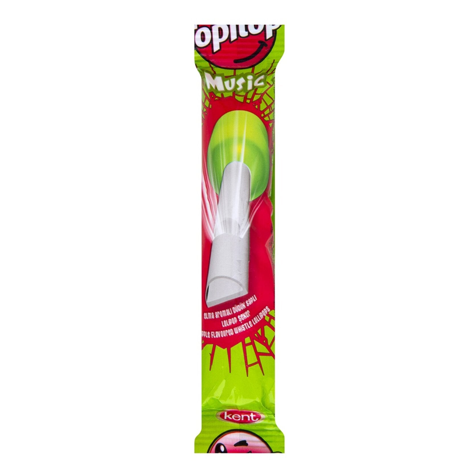 Enjoy a fun and flavorful treat with the Topitop Topi Top Music Lollipop.