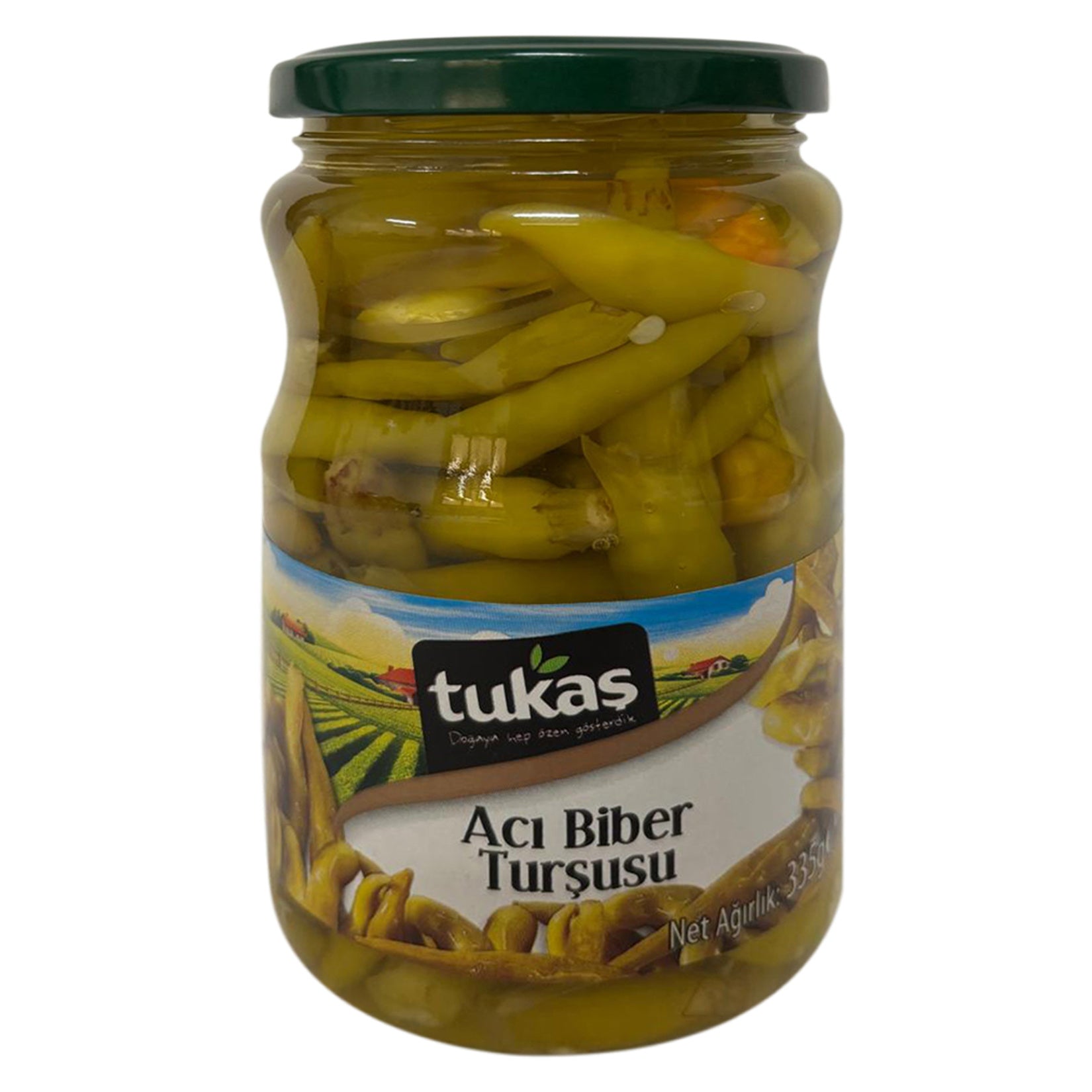 Tukaş Acı Biber Turşusu brings the bold, fiery taste of pickled hot peppers straight from Türkiye to your table.