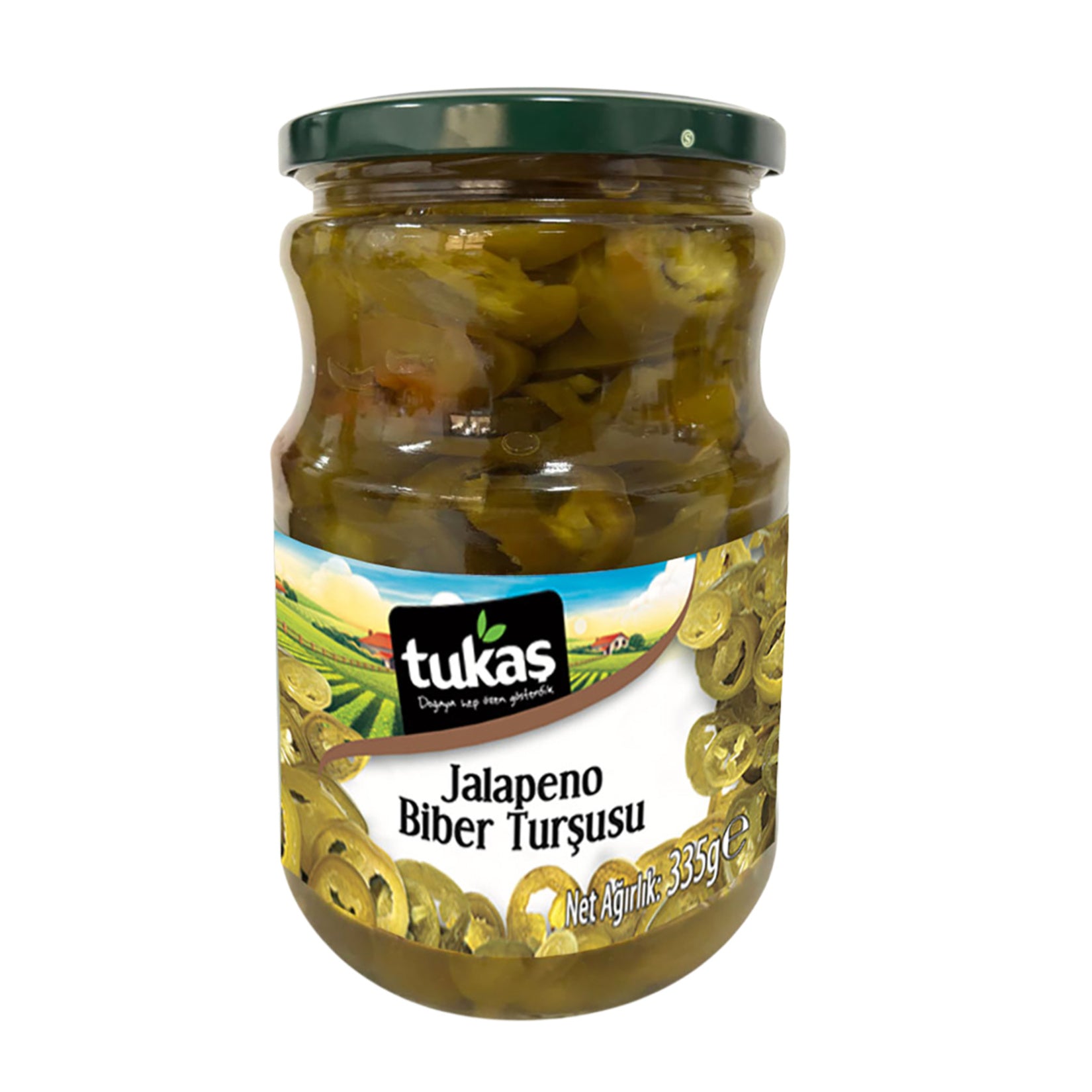 Add a bold kick to your meals with Tukaş Jalapeno Pepper Pickles.