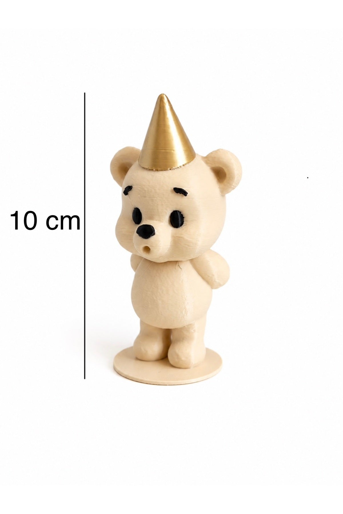 Add a sweet and stylish touch to your celebrations with the Chubby Bear Cake Topper featuring a charming gold party hat.