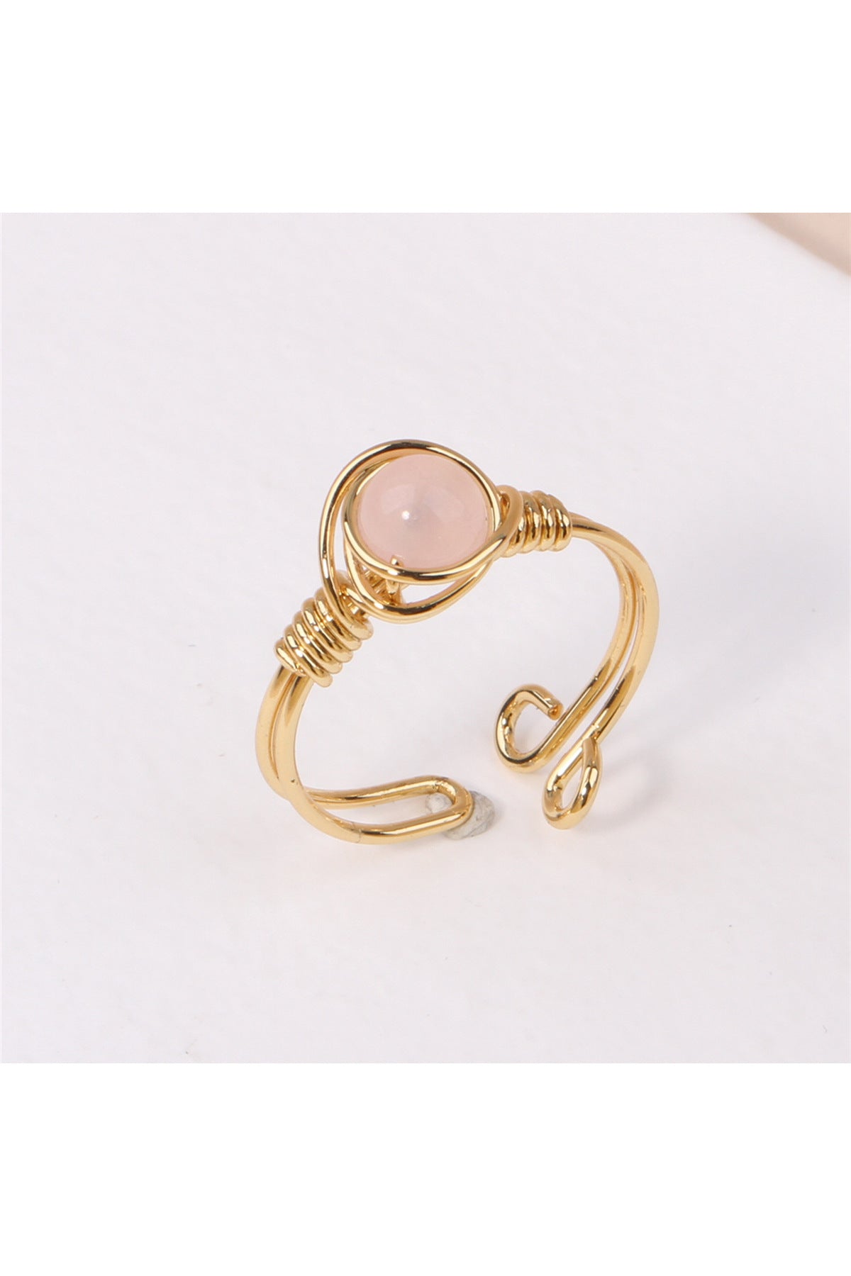 Turkish Natural Rose Quartz Ring by BIJUTERI showcases the soft glow and organic beauty of genuine pink stone.
