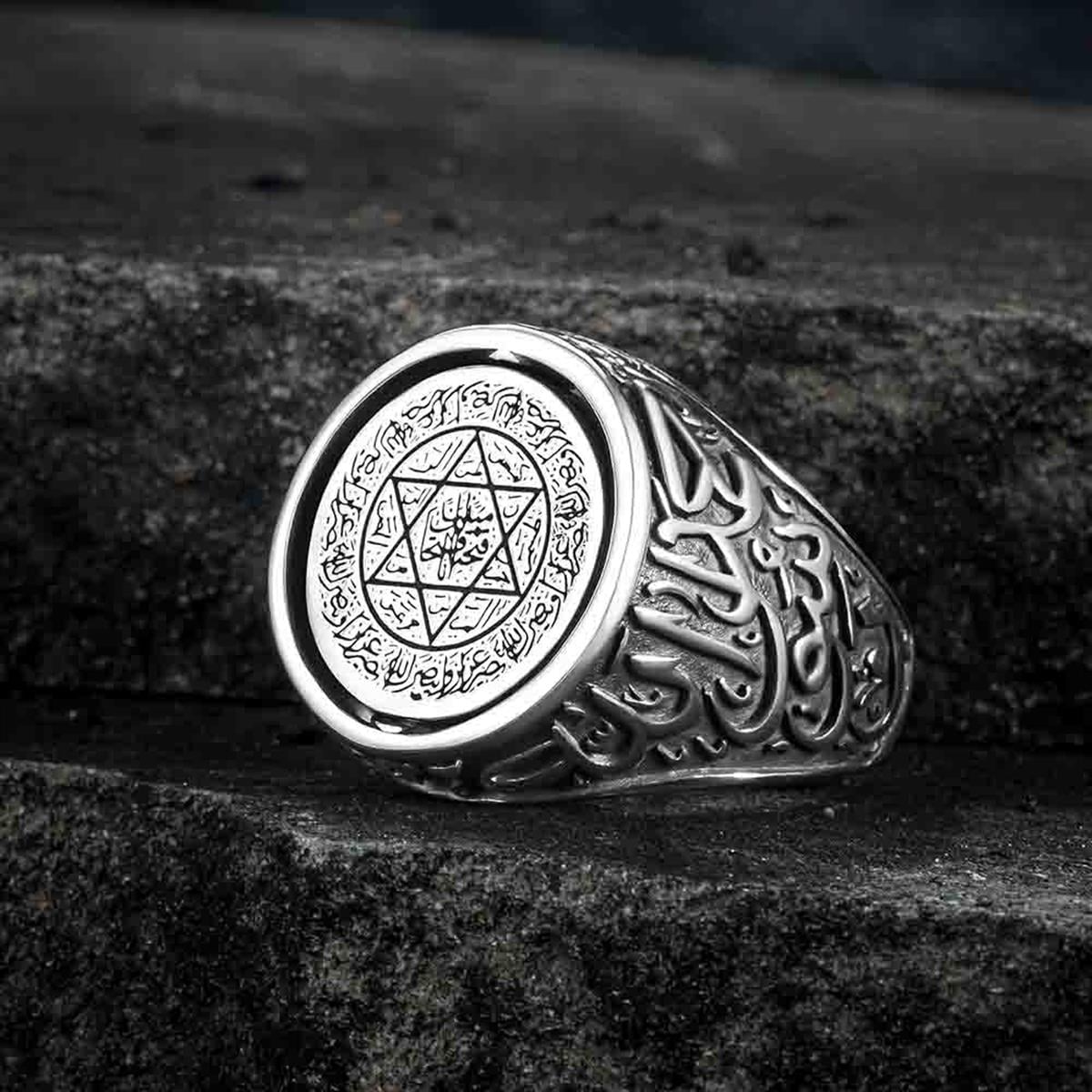 Turkish Silver Ring with Double Sided Seal of Solomon is a bold statement piece inspired by centuries-old symbolism and spiritual artistry.