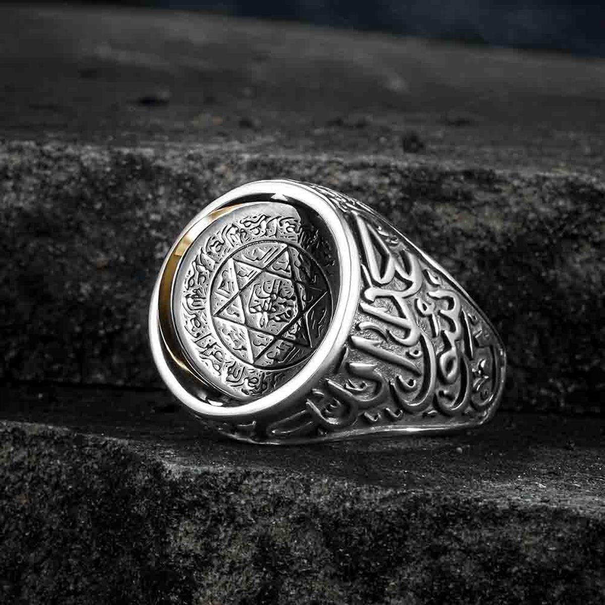 Turkish Silver Ring with Double Sided Seal of Solomon is a bold statement piece inspired by centuries-old symbolism and spiritual artistry.