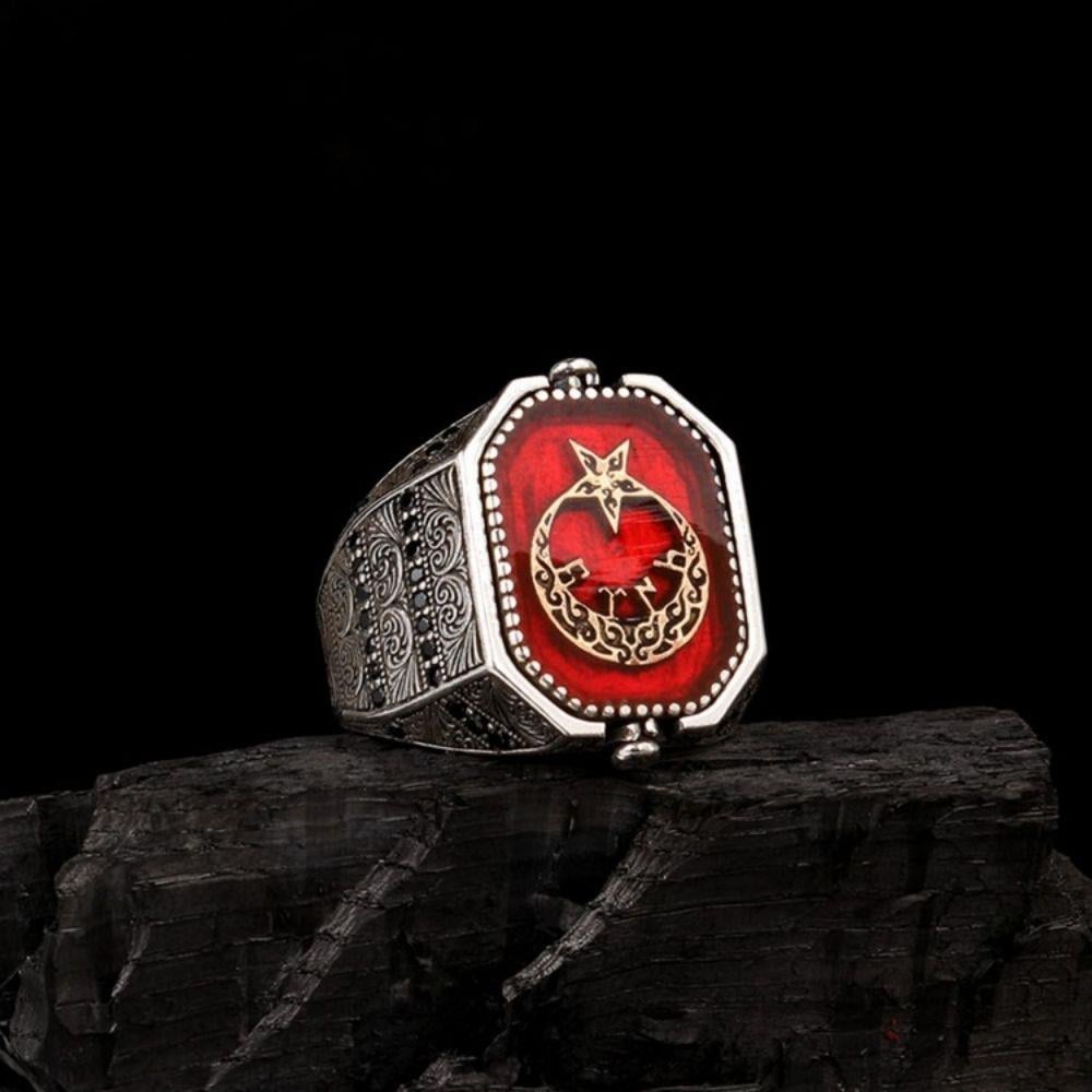 Rooted in centuries of heritage, this Turkish Silver Ring with Seal of Solomon motif blends symbolism, craftsmanship, and bold design into one striking piece.