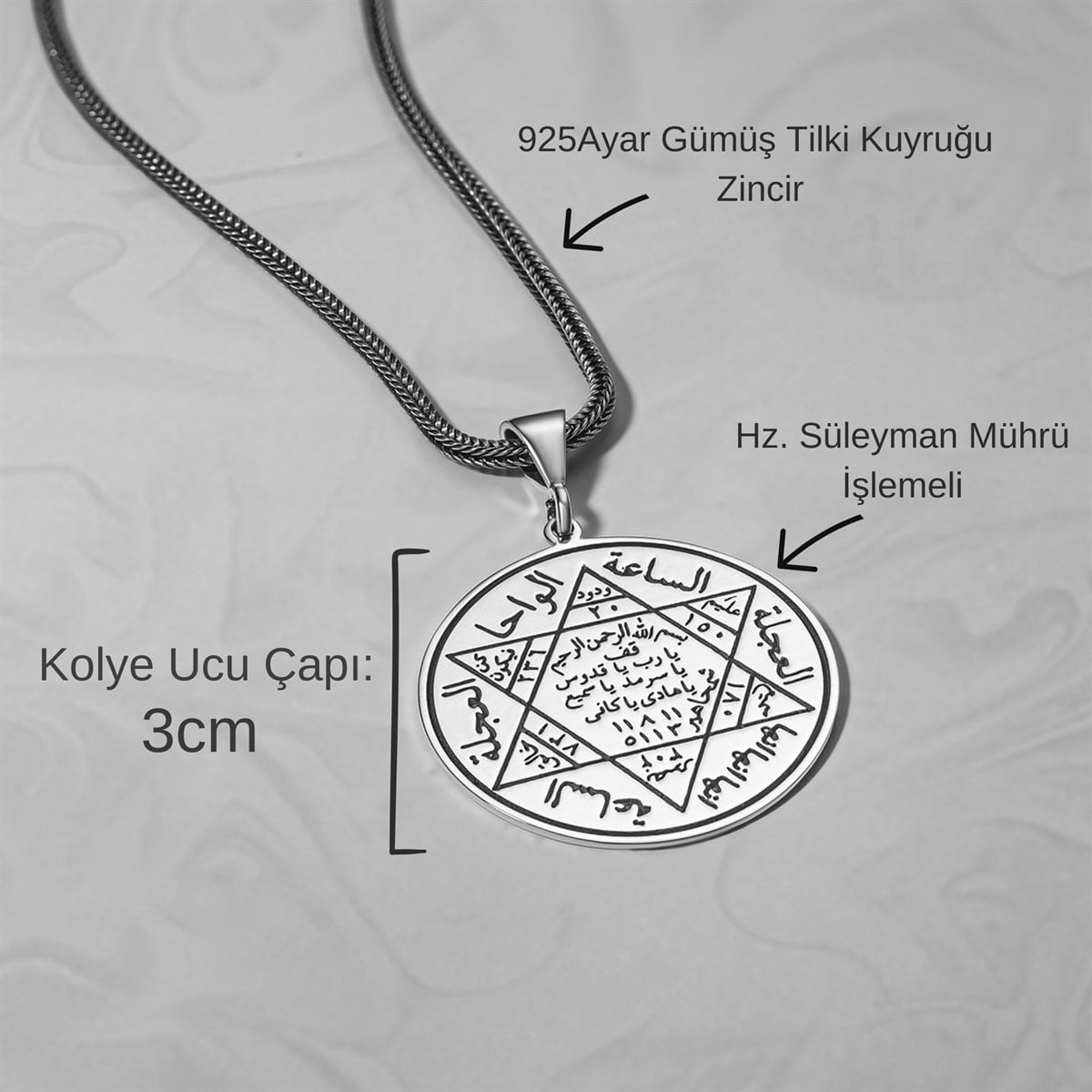Crafted with symbolic meaning and bold presence, this Turkish Sterling Silver Necklace with Seal of Solomon features an intricately engraved Seal of Solomon pendant inspired by centuries of Anatolian tradition.