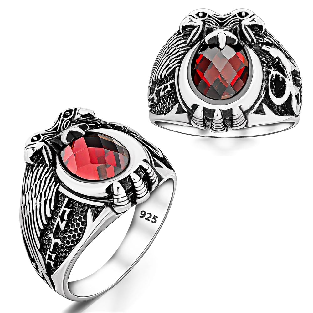 Turkish Sterling Silver Ring with Double Headed Eagle is a bold statement piece inspired by deep-rooted Turkic symbolism.