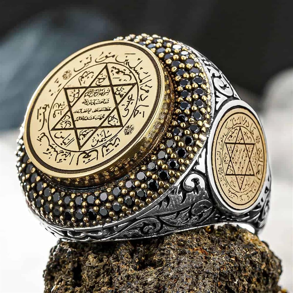 Crafted from solid 925 Sterling Silver, this bold Turkish Sterling Silver Ring with Seal of Solomon carries centuries of spiritual and cultural symbolism.