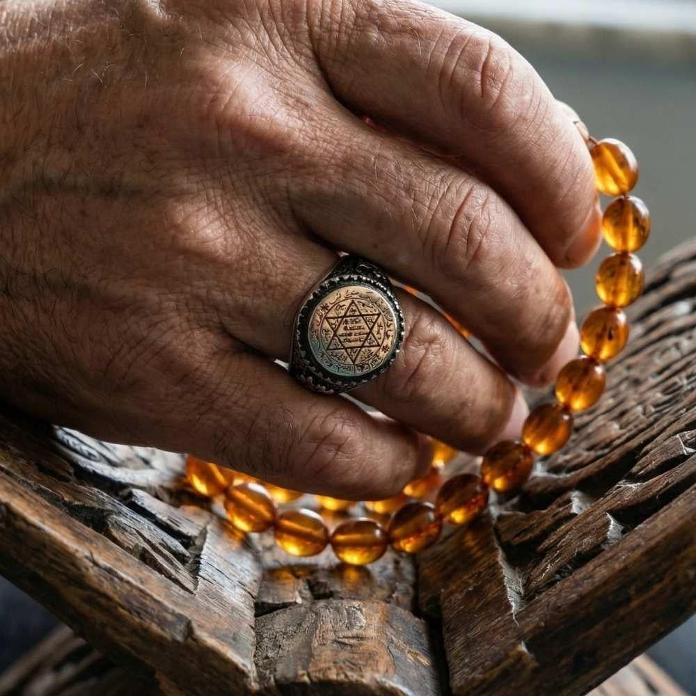 Turkish Sterling Silver Ring with Seal of Solomon is a bold statement piece inspired by Ottoman symbolism and traditional metal artistry.