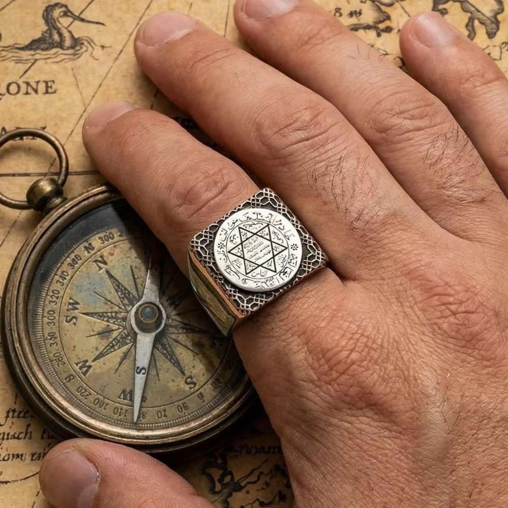 Turkish Sterling Silver Ring with Seal of Solomon is a bold expression of heritage and symbolism, crafted for those who appreciate meaningful design and masterful metalwork.