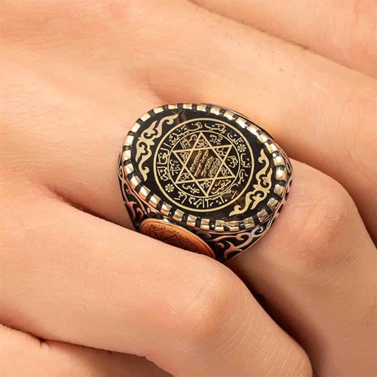 Turkish Sterling Silver Ring with Seal of Solomon is a bold statement piece inspired by centuries of spiritual and cultural heritage in Türkiye.