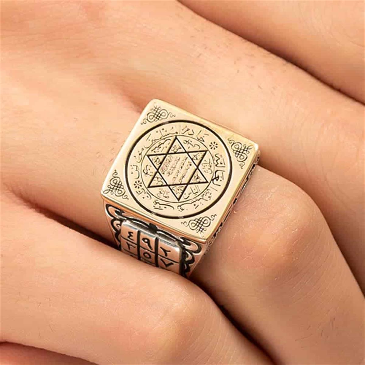 Rooted in centuries of Anatolian tradition, this Turkish Sterling Silver Ring with Seal of Solomon carries one of the most recognized sacred motifs in Islamic art.