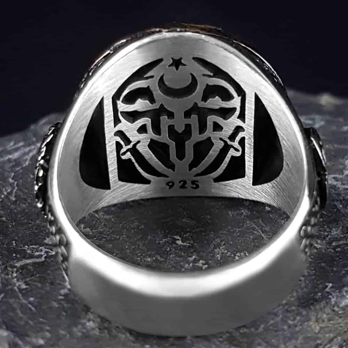 Turkish Sterling Silver Ring with Seal of Solomon is a bold statement piece inspired by Ottoman symbolism and traditional metal artistry.