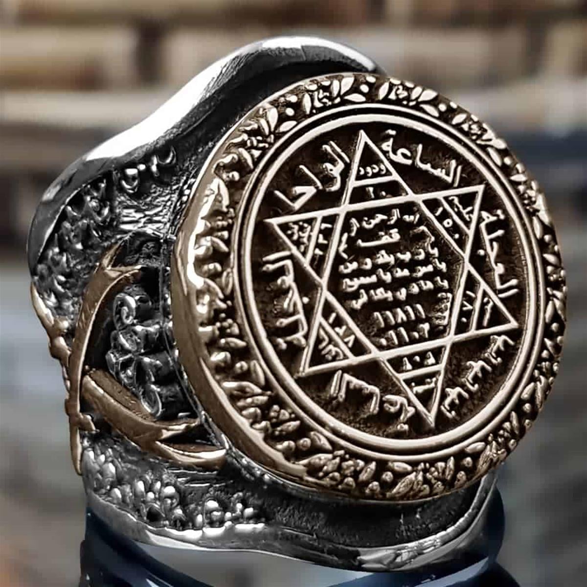 Turkish Sterling Silver Ring with Zulfiqar and Seal of Solomon is a bold statement piece inspired by centuries of Anatolian symbolism.