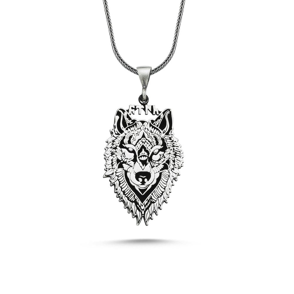 Celebrate ancient heritage with this Turkish Sterling Silver Wolf Necklace with Gokturk Script, a bold symbol of strength, identity, and history.