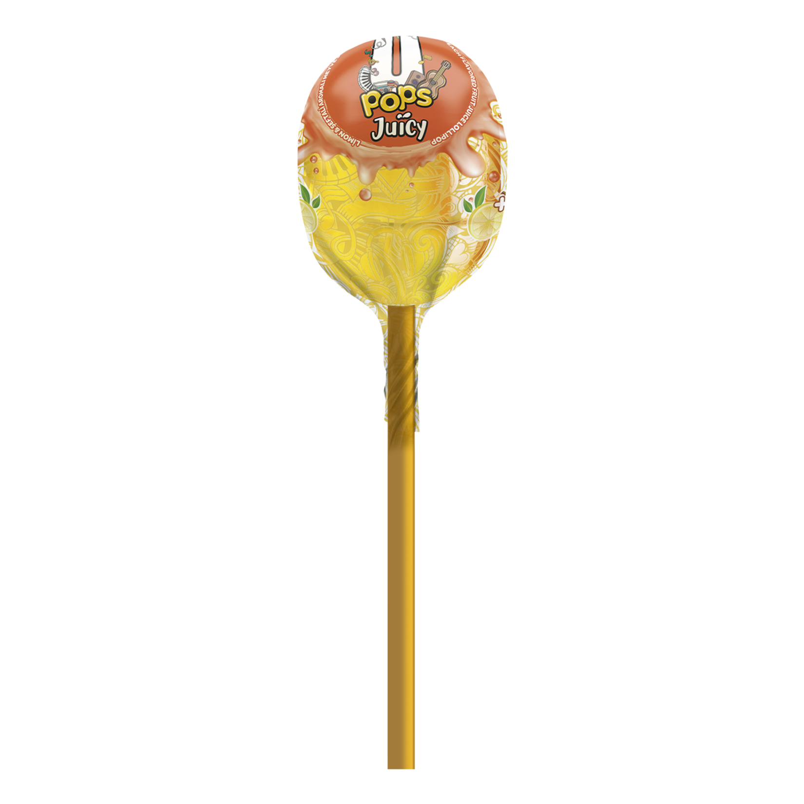 Enjoy a burst of fruity fun with U Pops Juicy Fruit Flavored Lollipop, made with real fruit juice and natural flavors like lemon, raspberry, apple, and peach.