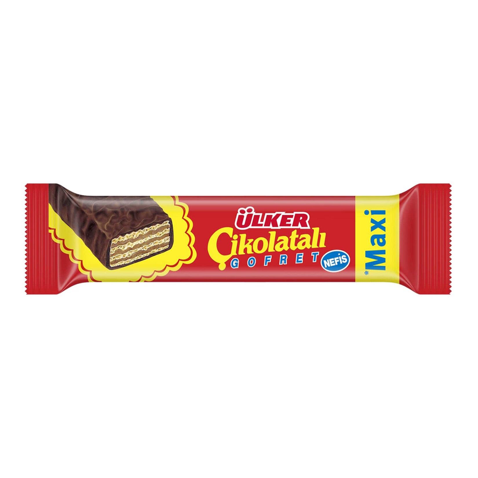 Ulker Chocolate Wafer Maxi is a classic Turkish treat that combines crispy wafer layers with a rich