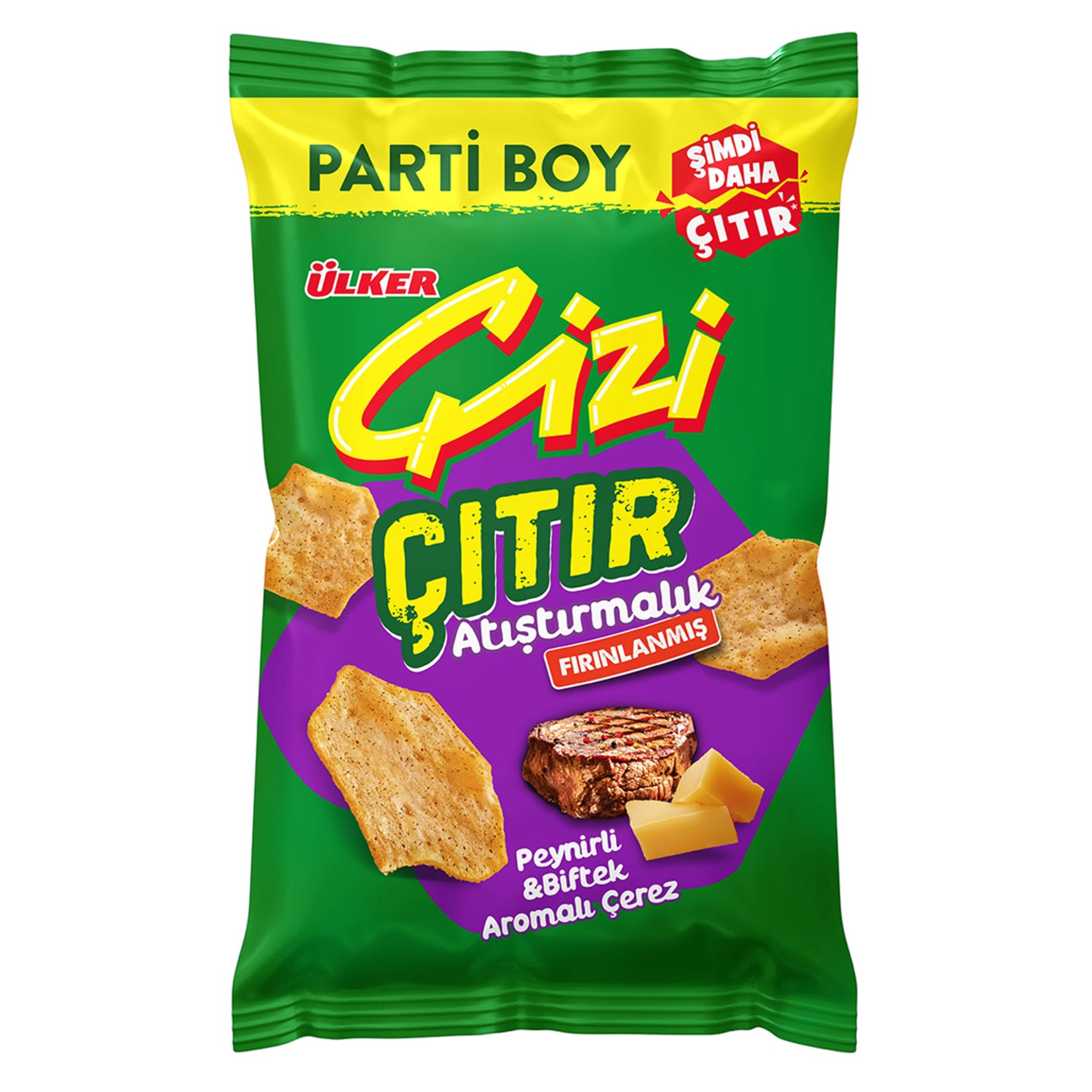 Ulker Cizi Crispy Cheese & Steak Party Size is a bold and savory snack that brings together the irresistible flavors of cheese and steak in every crunchy bite.