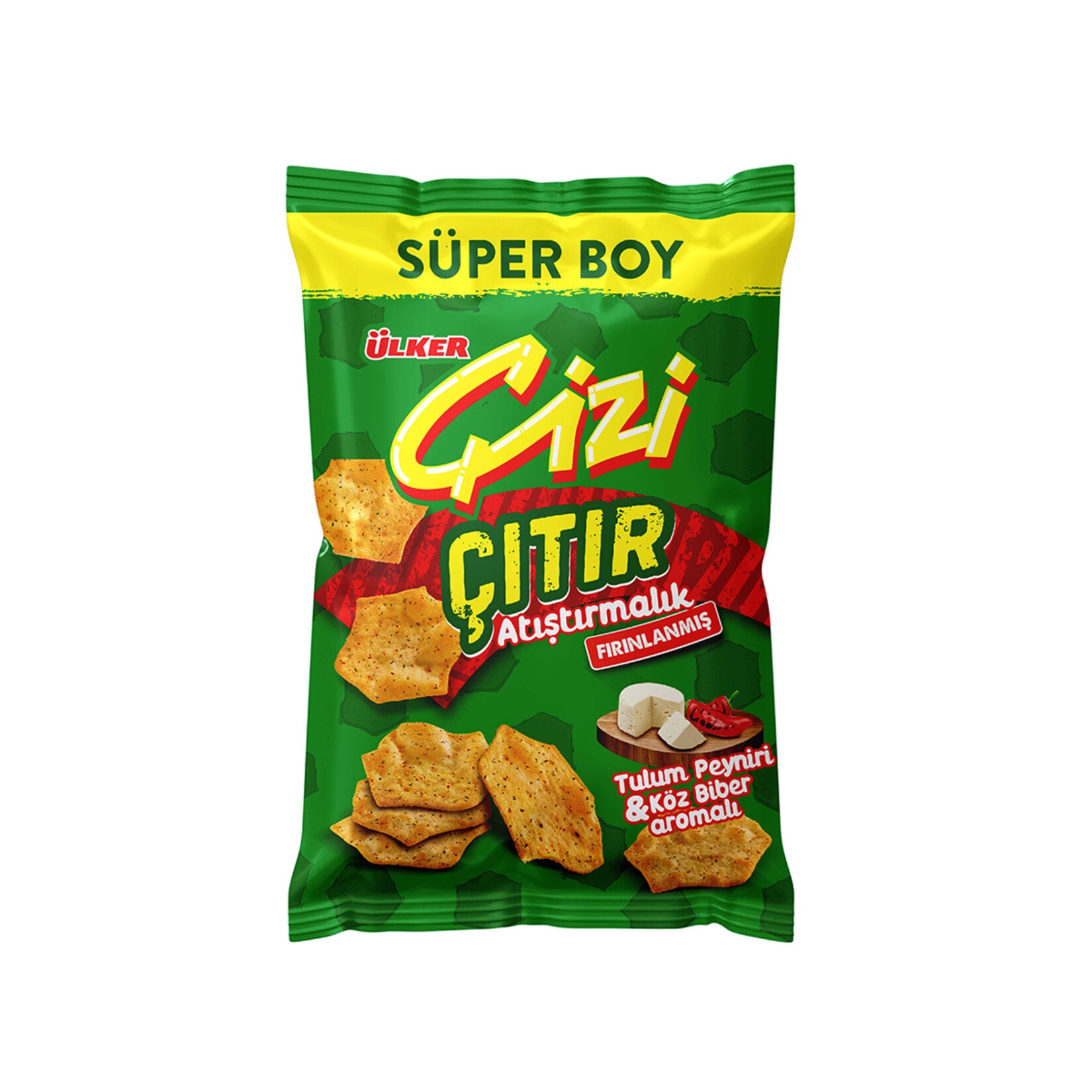 Ulker Cizi Crispy Tulum Cheese & Roasted Pepper Snack brings the bold, savory flavors of Türkiye straight to your snack drawer.