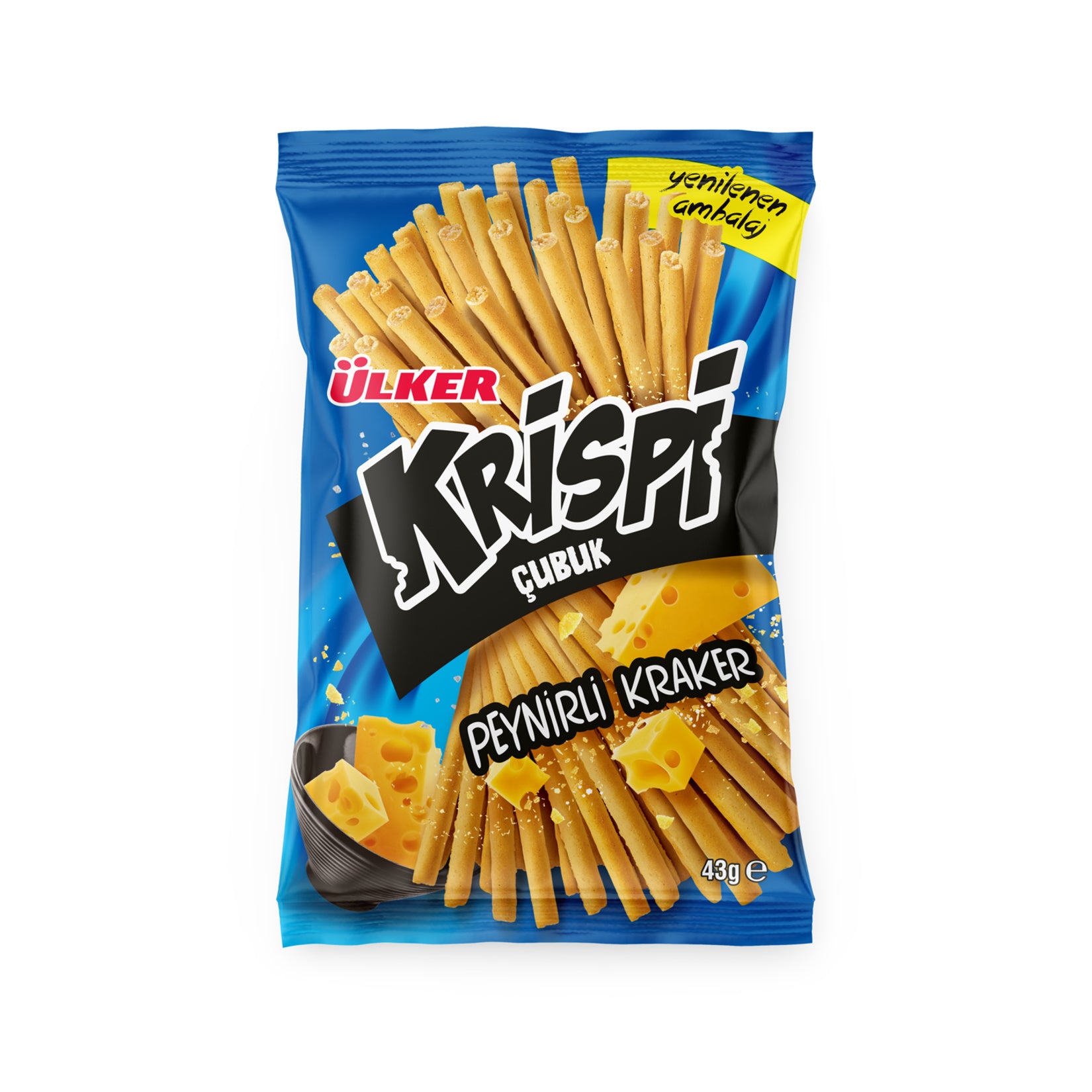 Ulker Krispi Cheese Stick Crackers are light, crispy, and full of savory cheese flavor in every bite.
