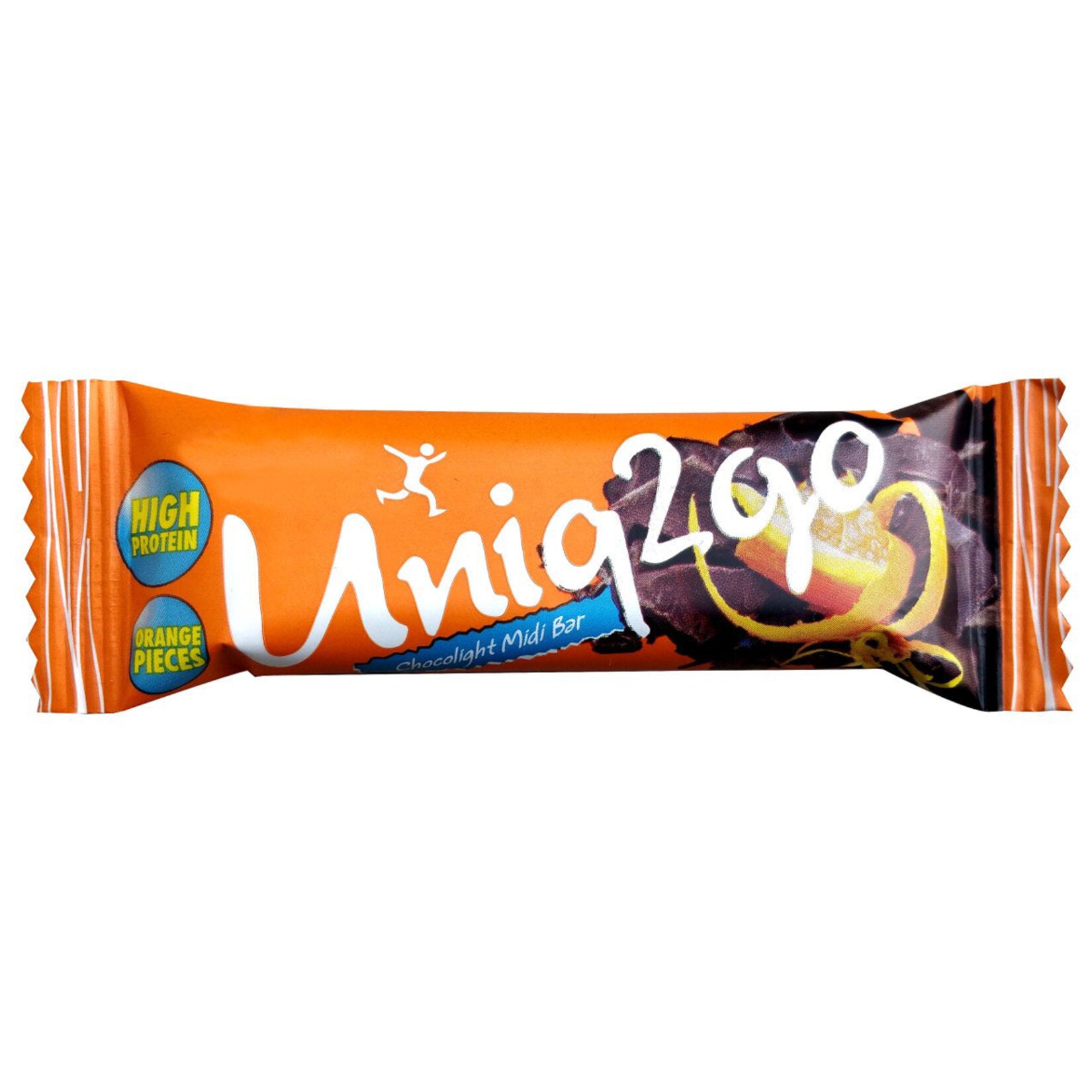 Experience a delicious blend of citrus and chocolate with the Uniq2go Chocolight Orange Protein Bar.