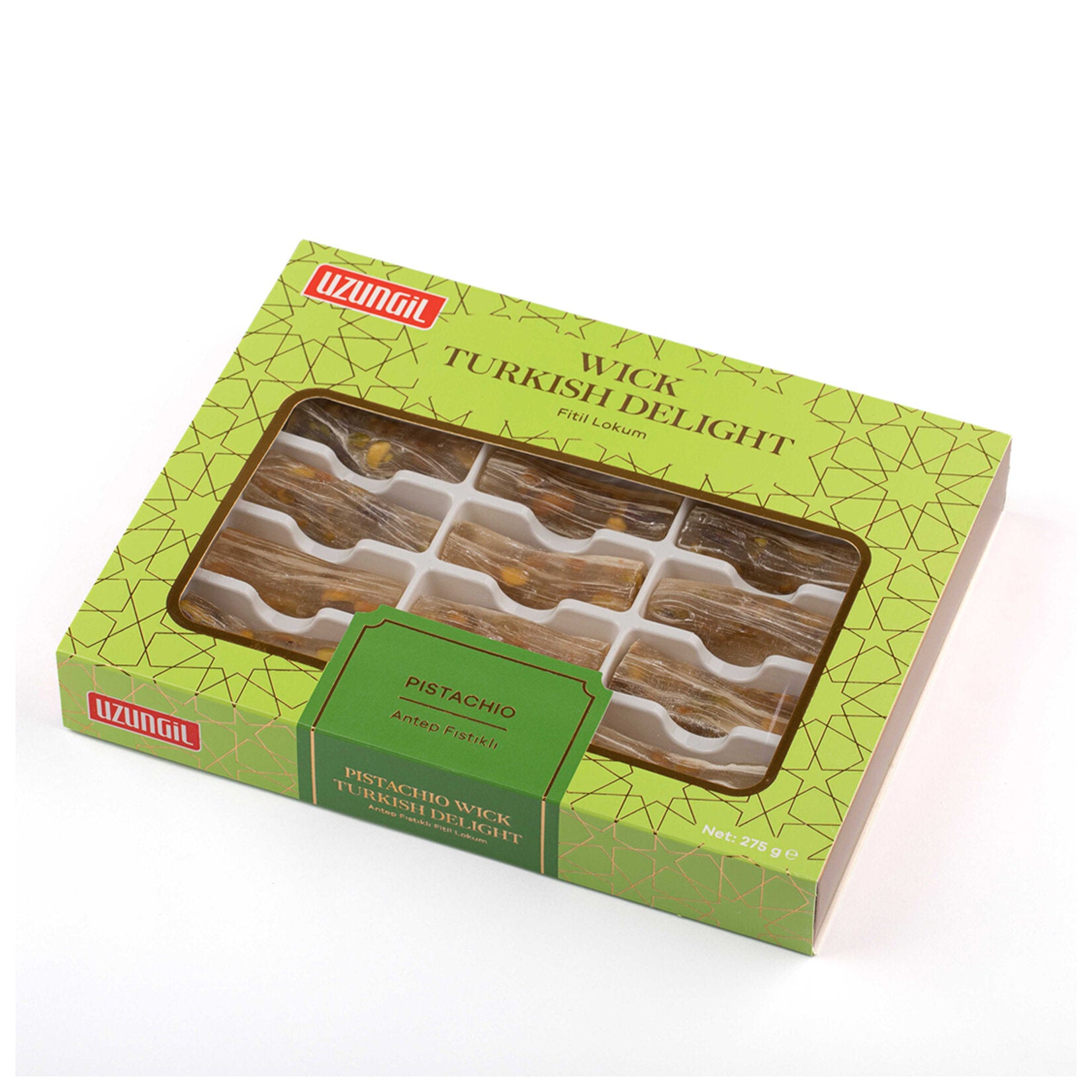 Uzungil Fitil Turkish Delight Pistachio brings the classic taste of traditional lokum from Türkiye to your table.