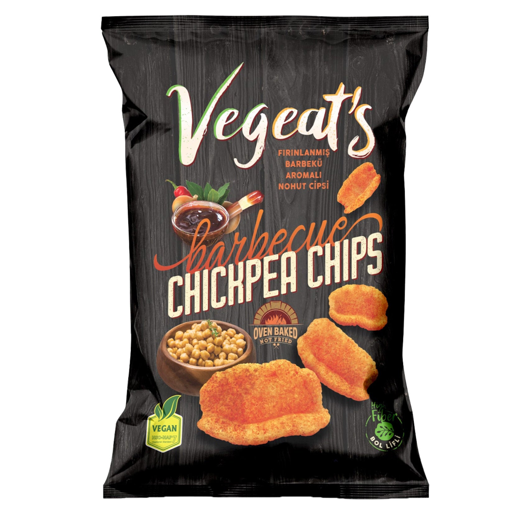 Vegeat's BBQ Chickpea Chips offer a bold, smoky flavor in a crunchy, oven-baked snack that’s perfect for guilt-free munching.