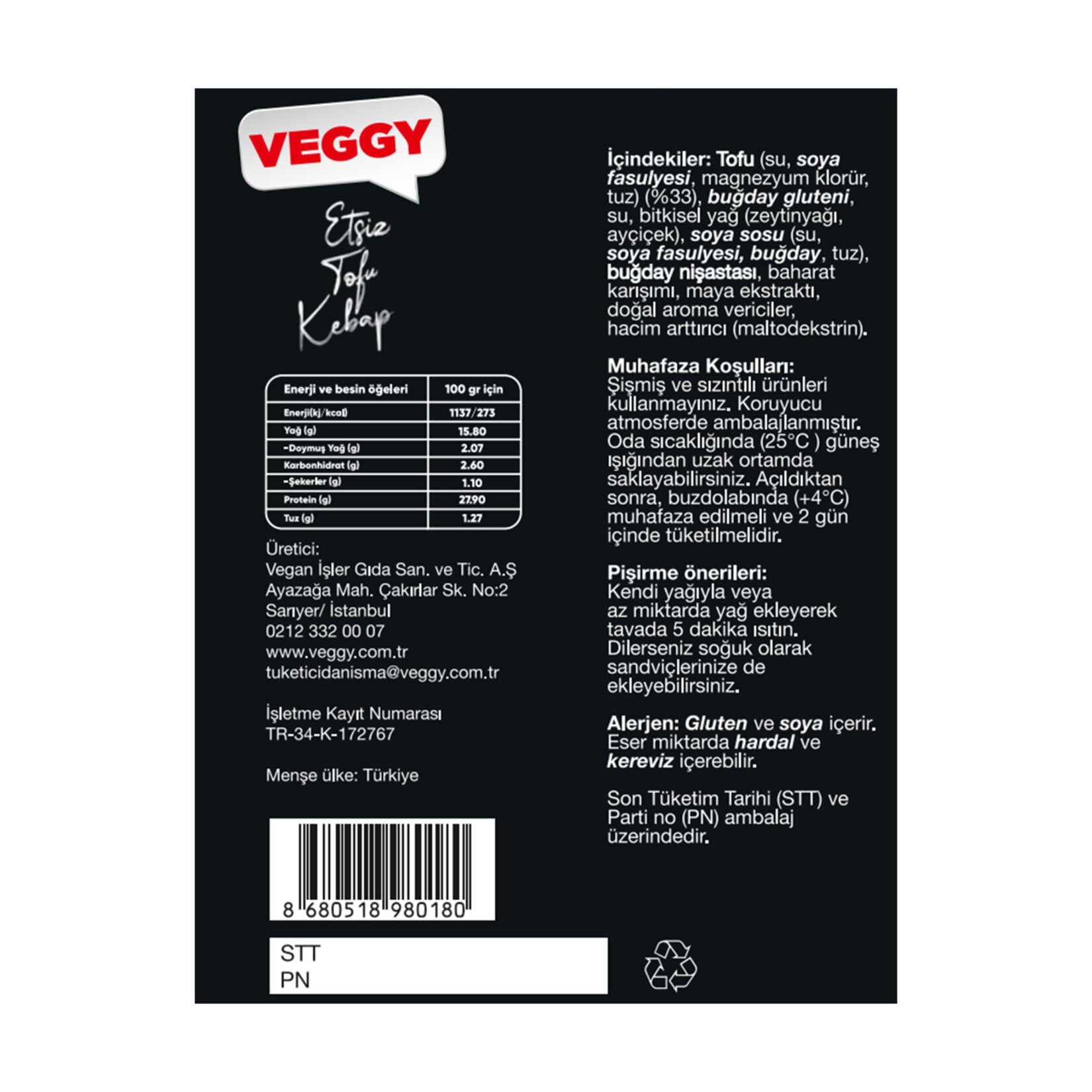 Enjoy a plant-based twist on a Turkish classic with Veggy Tofu Kebab.