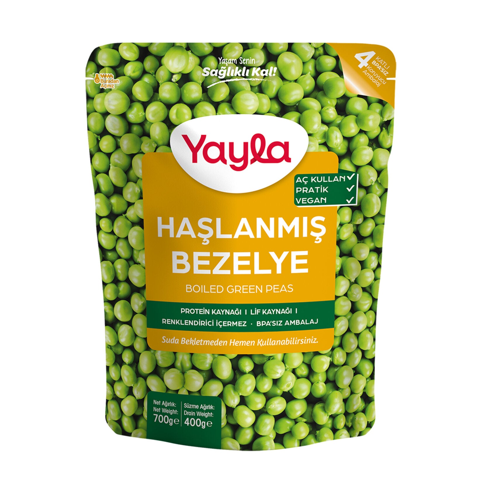 Yayla Boiled Peas bring the natural taste and vibrant color of carefully selected green peas straight to your kitchen.