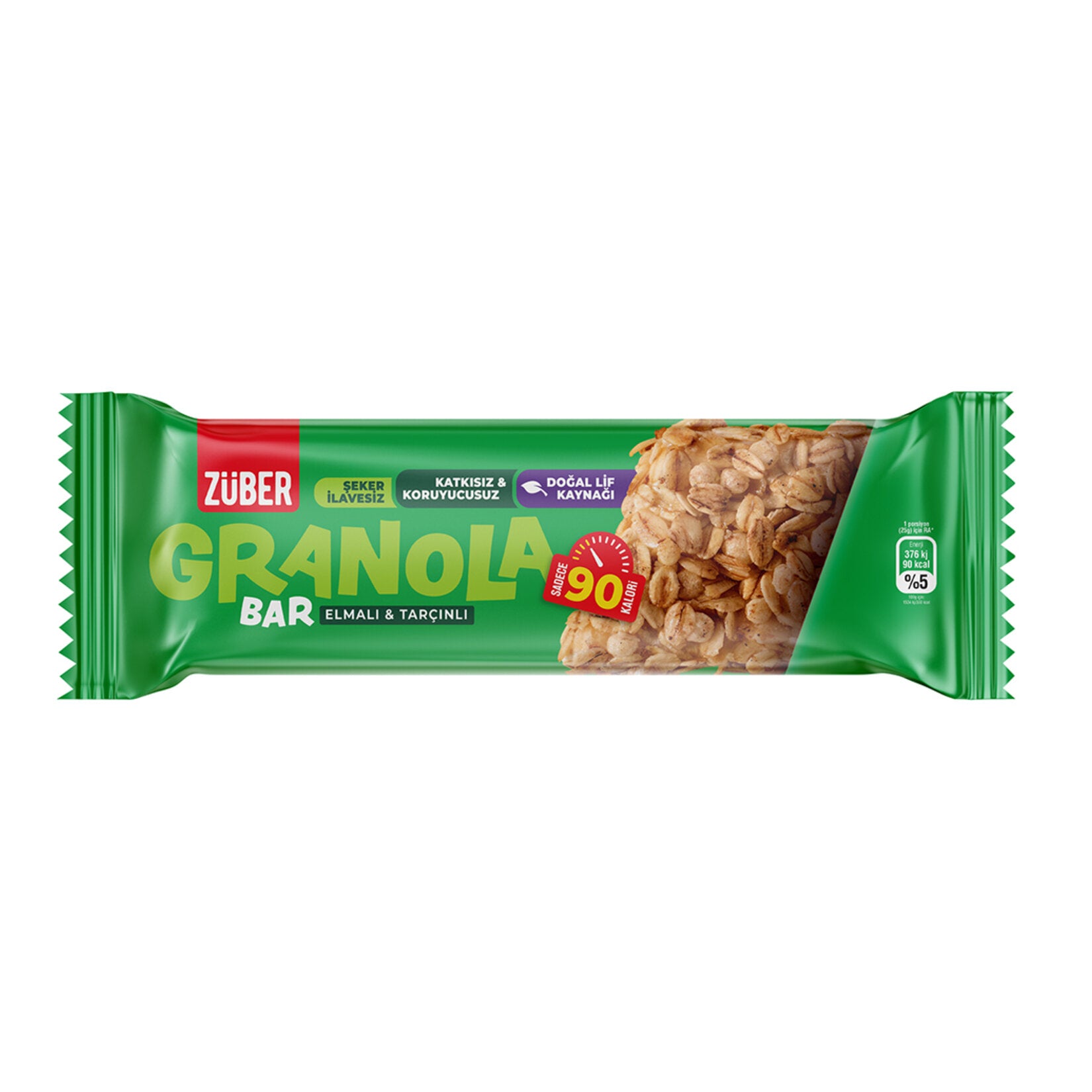 Enjoy a naturally sweet and wholesome snack with the Zuber Granola Bar Apple Cinnamon.