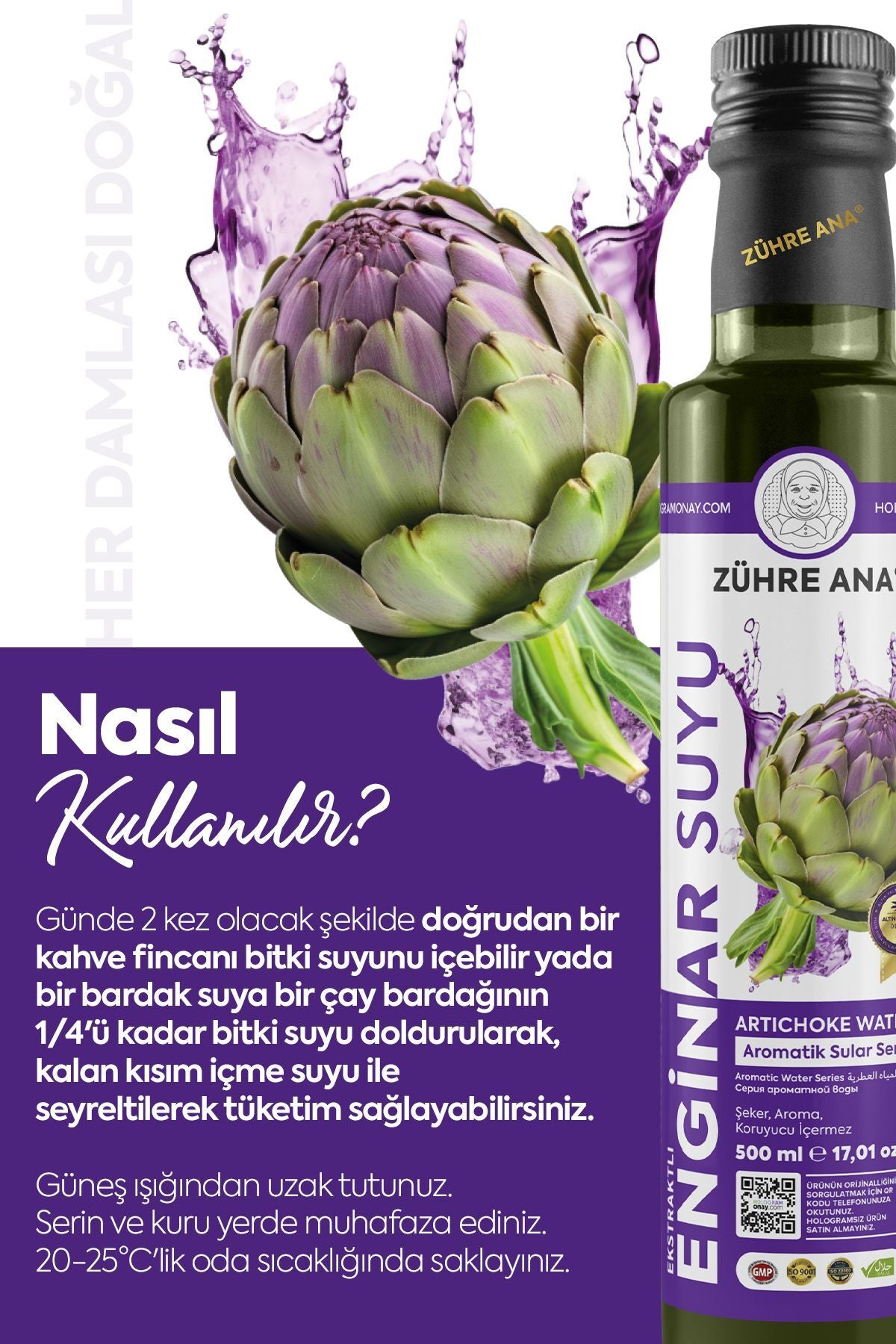 Zuhre Ana Ekstraktli Artichoke Juice brings together pure artichoke juice and a concentrated extract in a clean, simple formula inspired by traditional herbal practices.