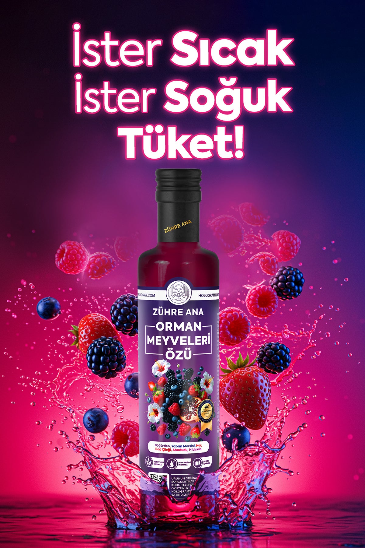 Zühre Ana Forest Fruit Concentrate is a rich and flavorful forest fruit concentrate made from 100% natural fruits carefully harvested and traditionally boiled to preserve their intense aroma.