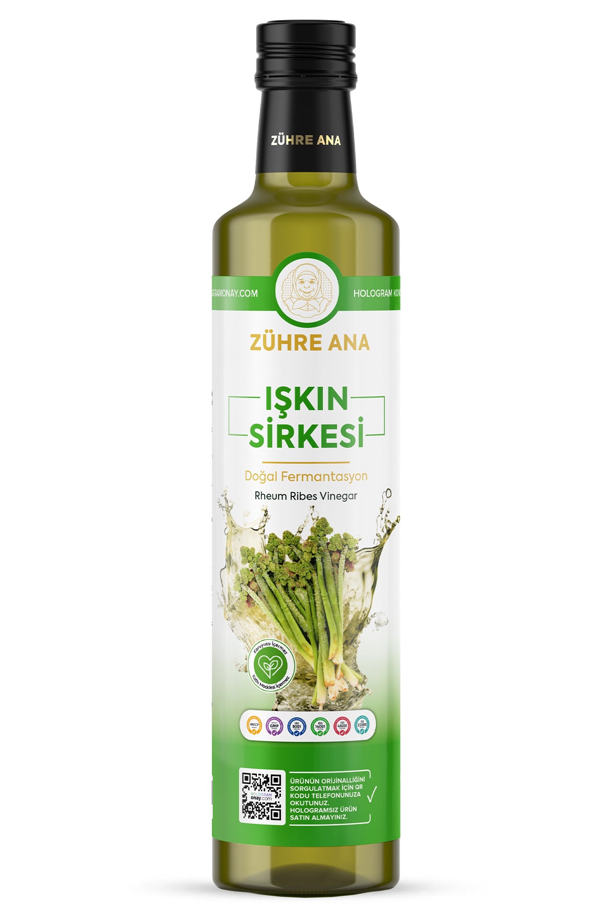 Zuhre Ana Iskin Vinegar is a traditionally crafted vinegar made from Iskin root (Rheum ribes), a unique wild plant native to Türkiye.
